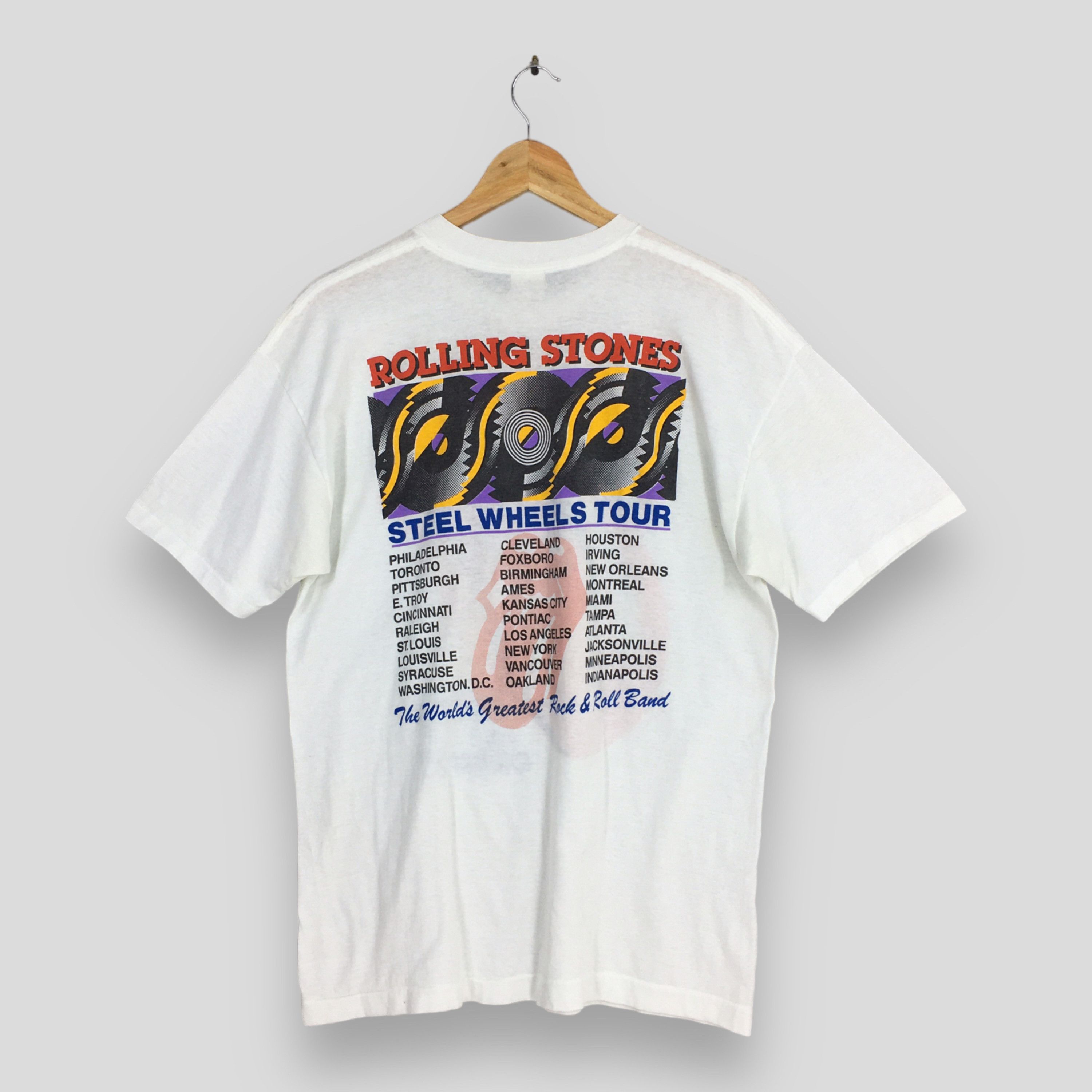 Band Tees × The Rolling Stones × Vintage Vintage 1989 The Rolling Stones White T shirt XLarge Size US XL / EU 56 / 4 - 8 Thumbnail