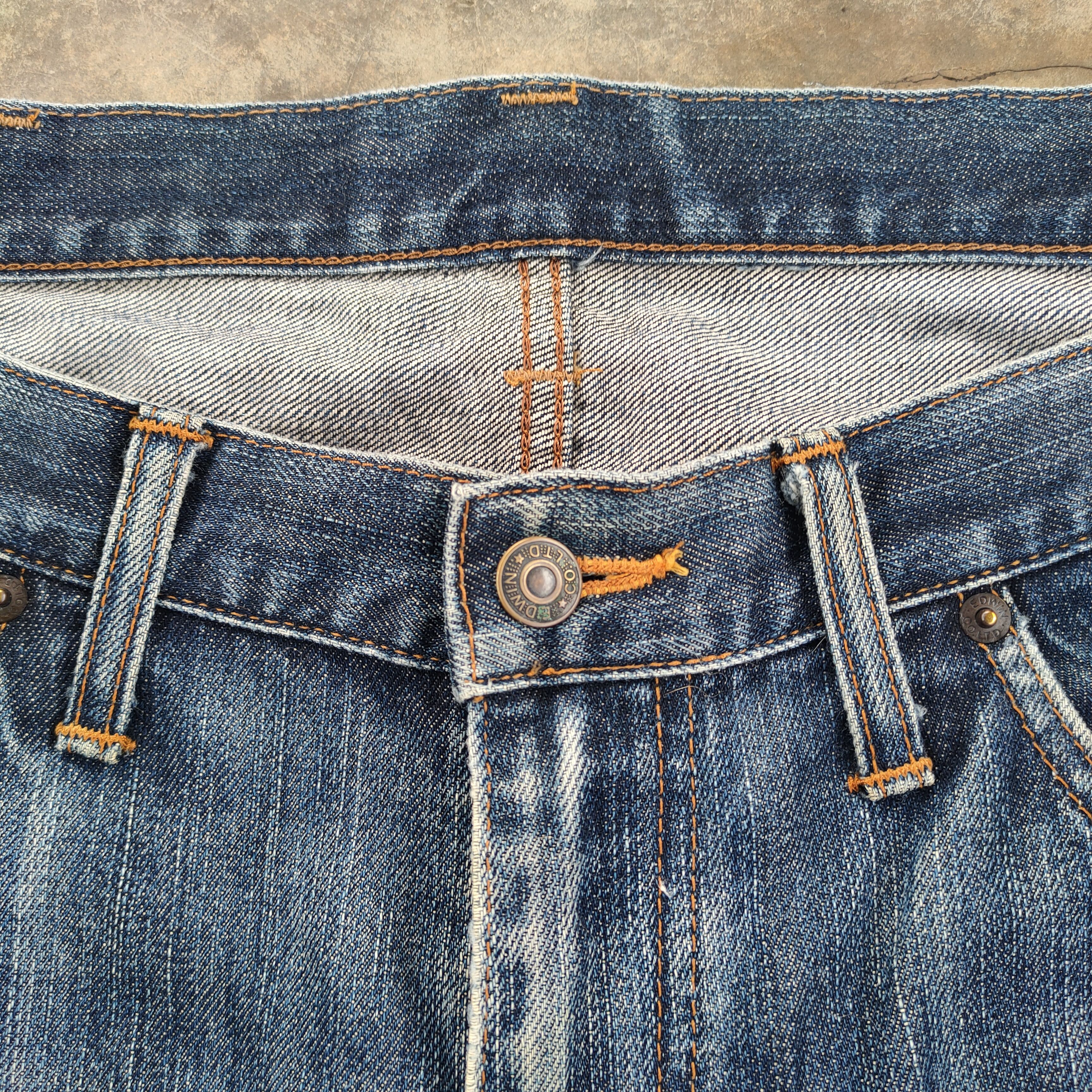 Edwin × Jean VINTAGE EDWIN FADED DISTRESSED DENIM JEANS PANTS Size US 38 / EU 54 - 4 Thumbnail