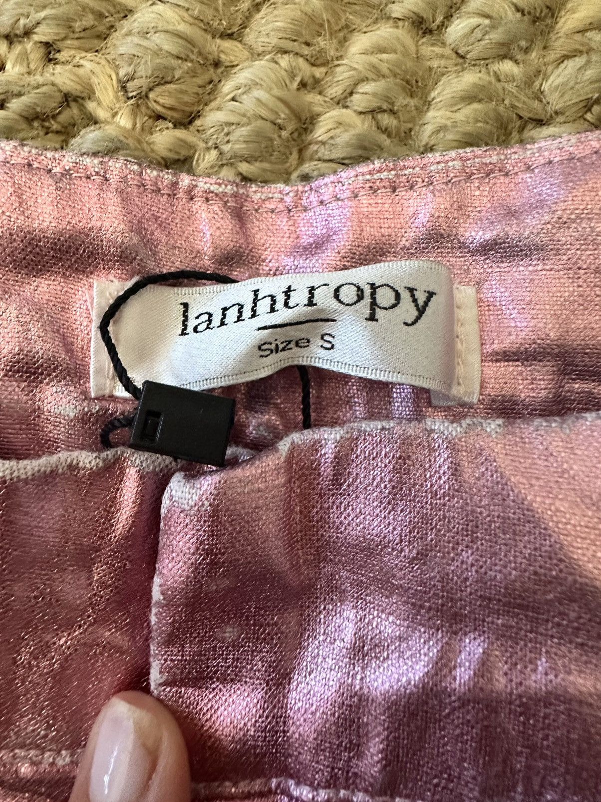 Other LANTROPY GRAMERCY METALLIC LINEN PANTS - PINK W/LIME SIZE 4 Size 27" / US 4 / IT 40 - 6 Thumbnail