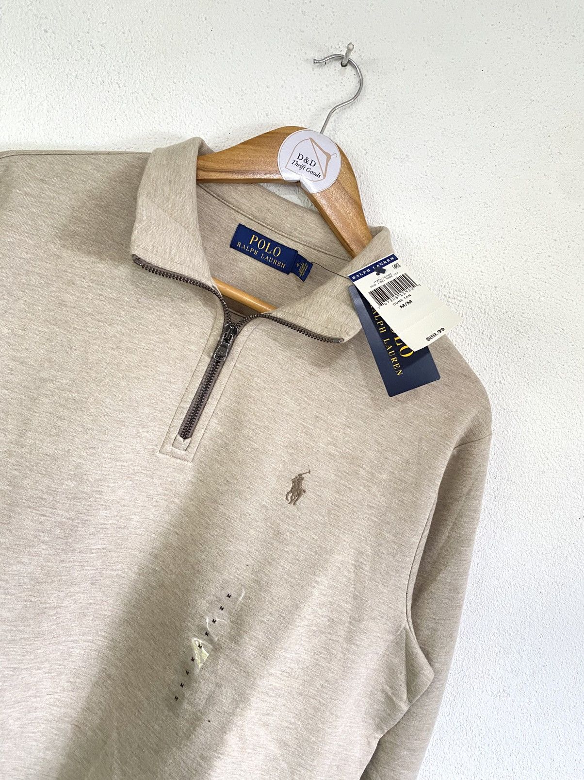 Polo Ralph Lauren Polo Ralph Lauren Quarter-Zip Sweatshirt - Dune Tan Size US M / EU 48-50 / 2 - 2 Thumbnail