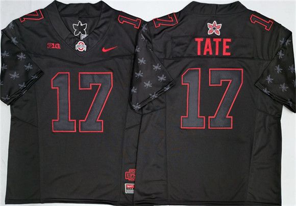 Other Men's Ohio State Buckeyes #17 Carnell Tate Black Size US XL / EU 56 / 4 - 1 Thumbnail