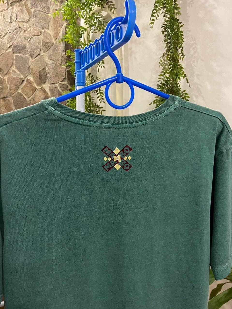 Mambo Mambo "By" Print Pattern Big Logo Vintage Green T Shirt Size US S / EU 44-46 / 1 - 13 Thumbnail
