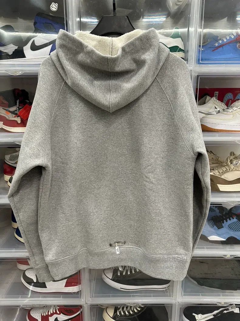 Chrome Hearts CHROME HEARTS Size L Three-cross leather gray zipper hoodie Size US L / EU 52-54 / 3 - 3 Thumbnail