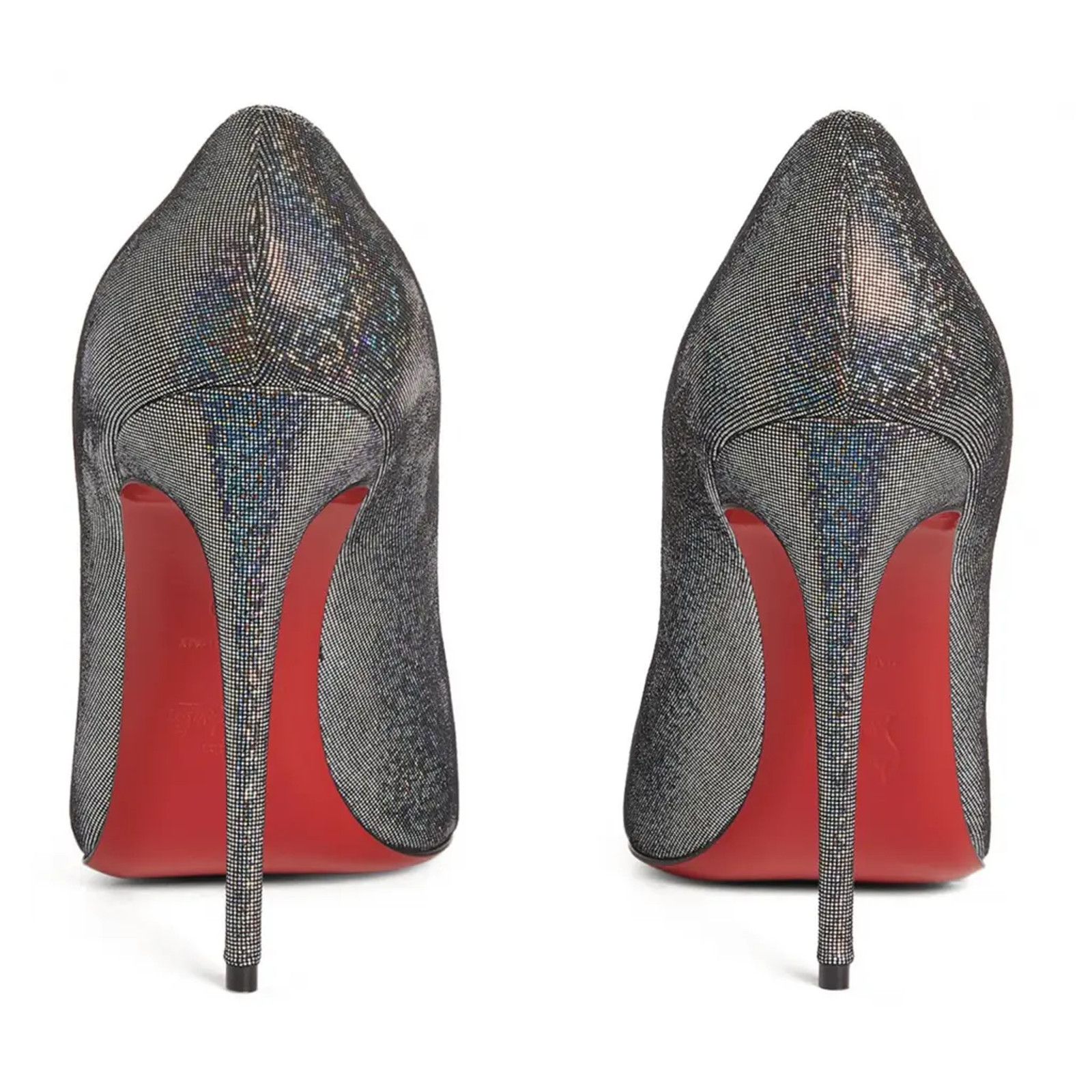 Christian Louboutin Kate 100 Silver Suede Disco Stiletto Pointed Heel Pump 40 Size US 10 / IT 40 - 10 Thumbnail