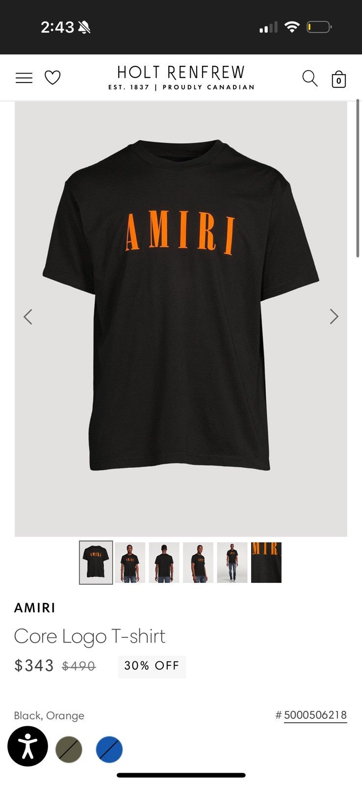 Amiri Thrashed Amiri Core Logo Tee Size S Size US S / EU 44-46 / 1 - 2 Thumbnail