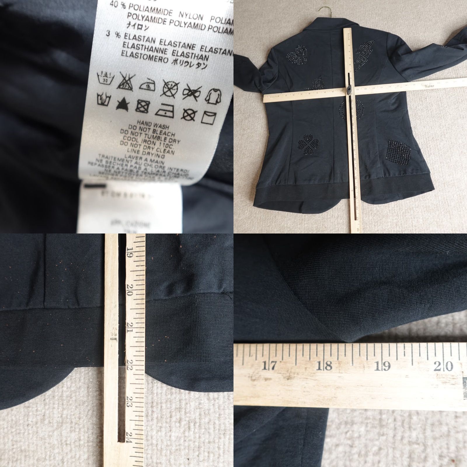 Moschino Love Moschino Womens Blazer 10 Black Bomber Bling Size L / US 10 / IT 46 - 9 Thumbnail