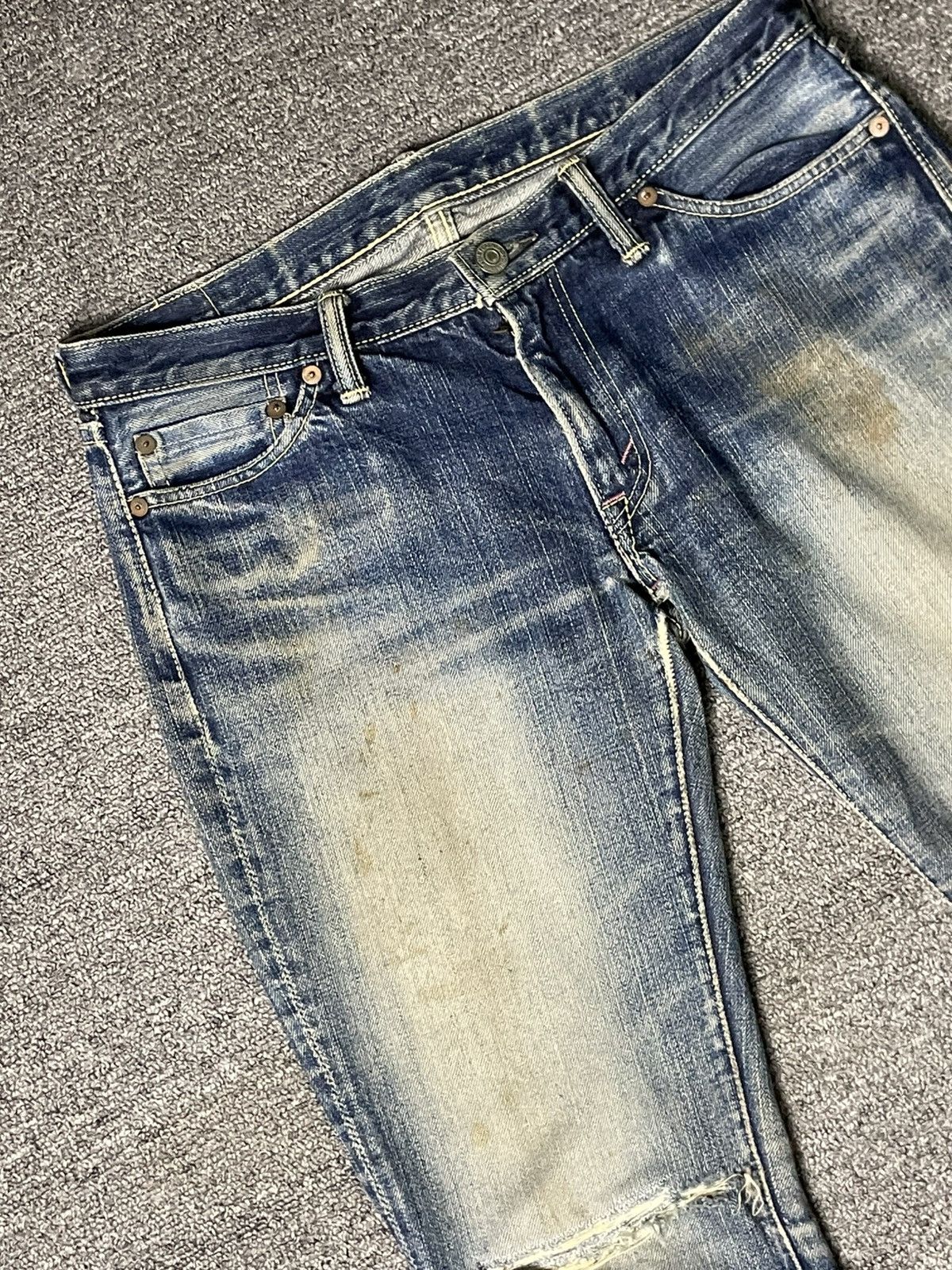 Vintage FLAT HEAD x BALDER JEANS Brand Ripped Jean (84) Size US 32 / EU 48 - 5 Thumbnail