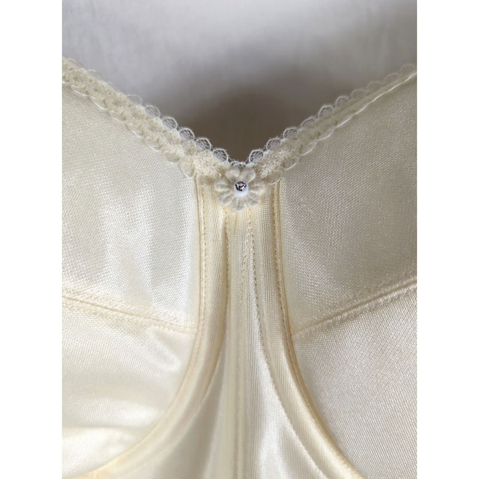 Vintage Dominique Noemi Bustier Womens Bridal Corset Top Beig e 42D Underwired Lace High Support Vintage No Size ONE SIZE - 2 Thumbnail