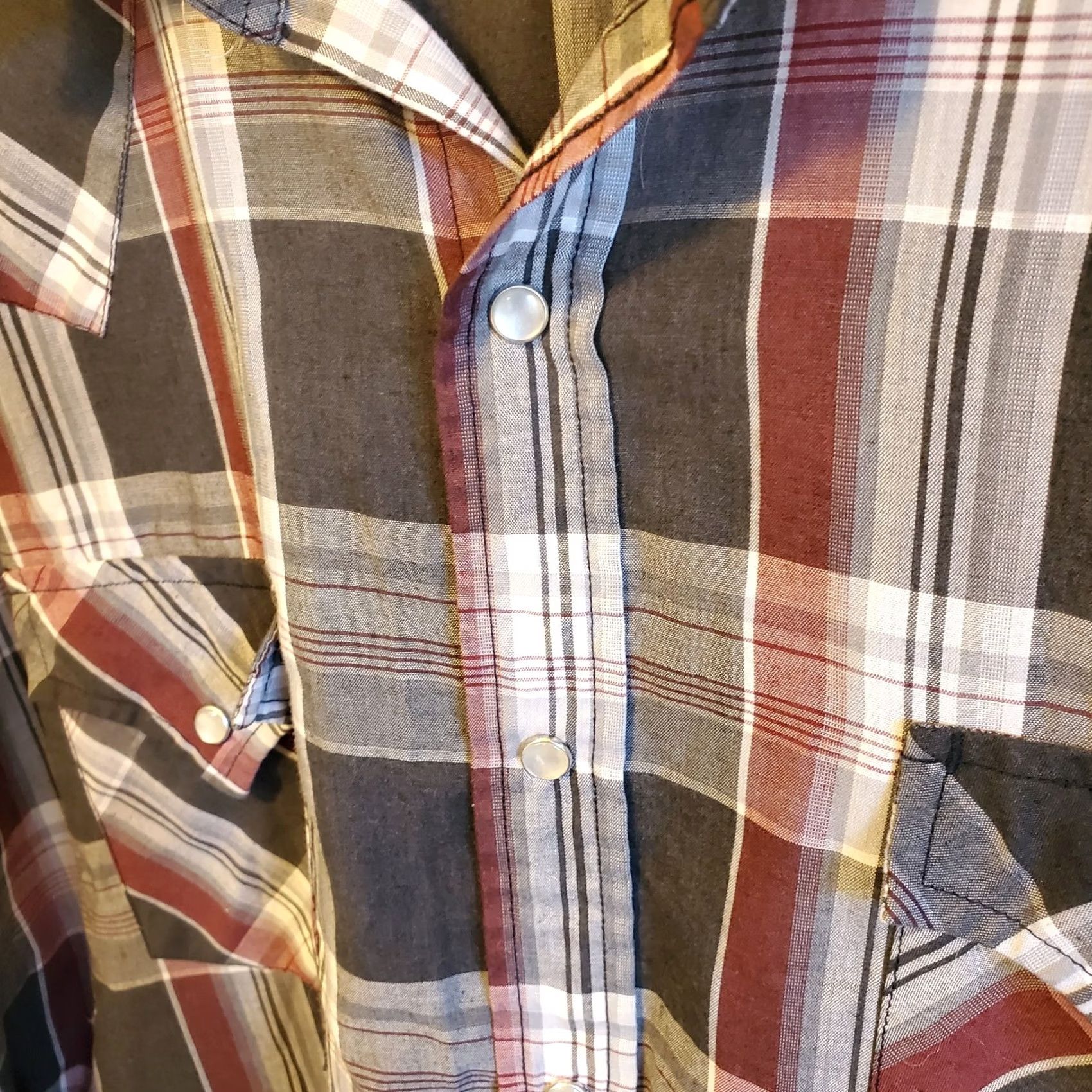 Vintage VINTAGE Ely Plains Shirt XL Pearl Snap Western Cowboy Plaid Black Red Mens Size US XL / EU 56 / 4 - 4 Thumbnail