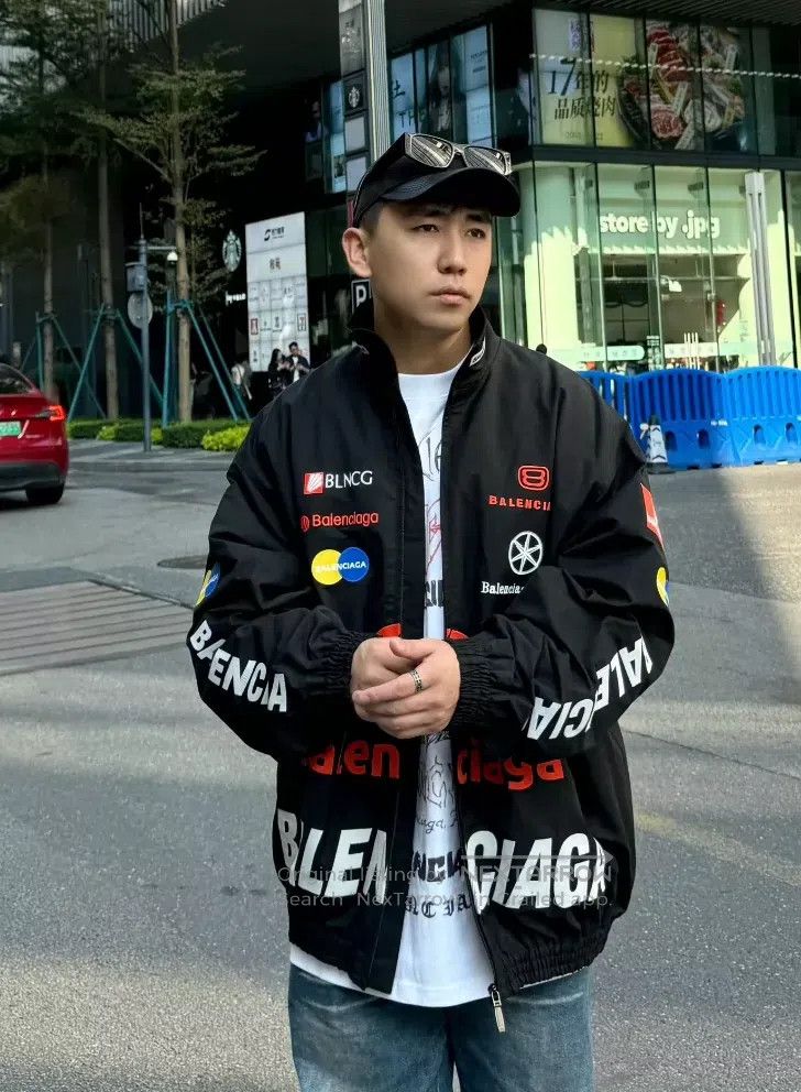 Balenciaga Balenciaga Black Multielement Logo Racing Jacket Size US XS / EU 42 / 0 - 8 Thumbnail