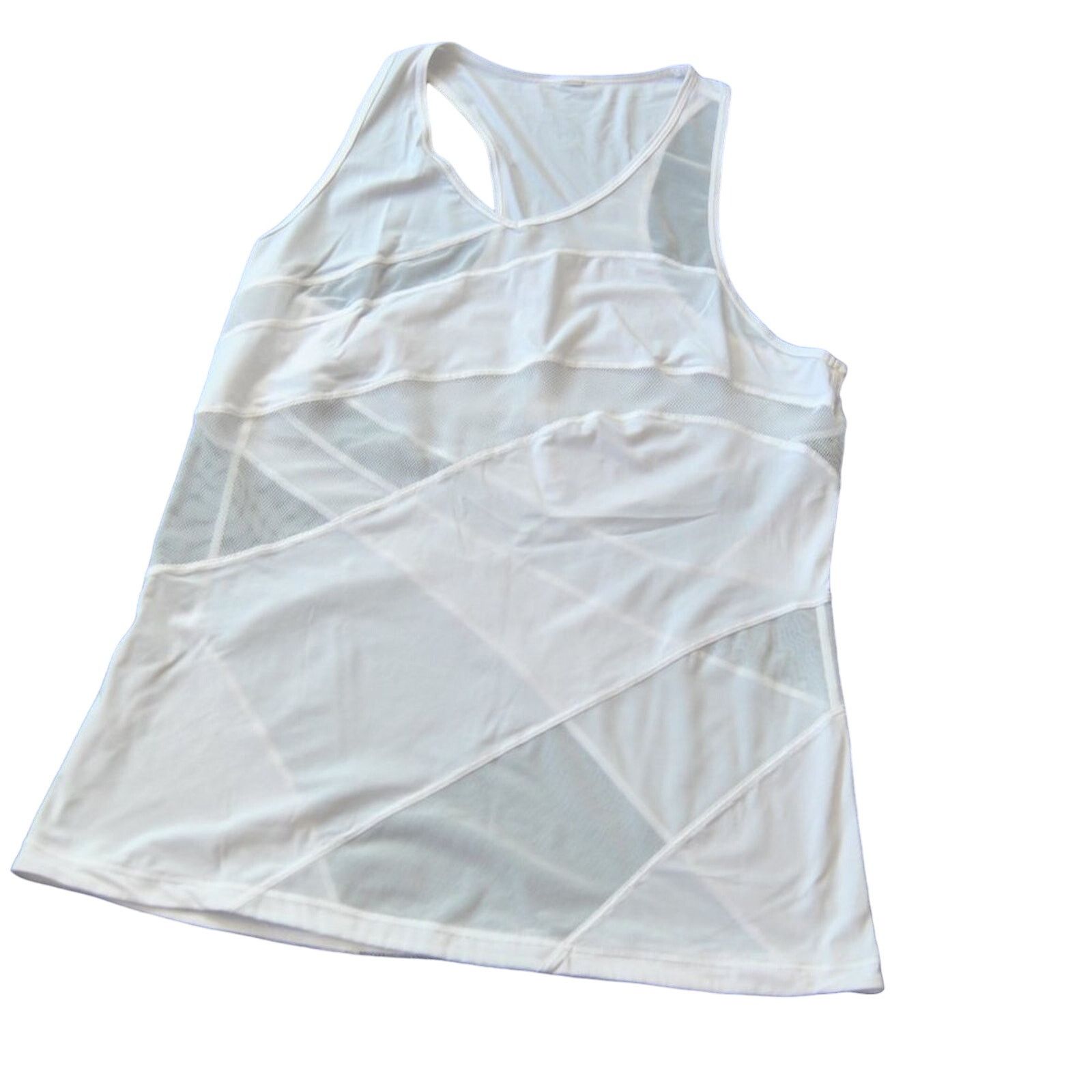 Lululemon Lululemon Mesh Pattern Tank Top White Size S / US 4 / IT 40 - 1 Thumbnail