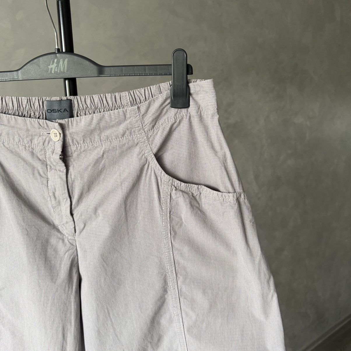 OSKA OSKA Wide Barrel Leg Balloon Trousers Checkered Grey Size 34" / US 12 / IT 48 - 4 Thumbnail