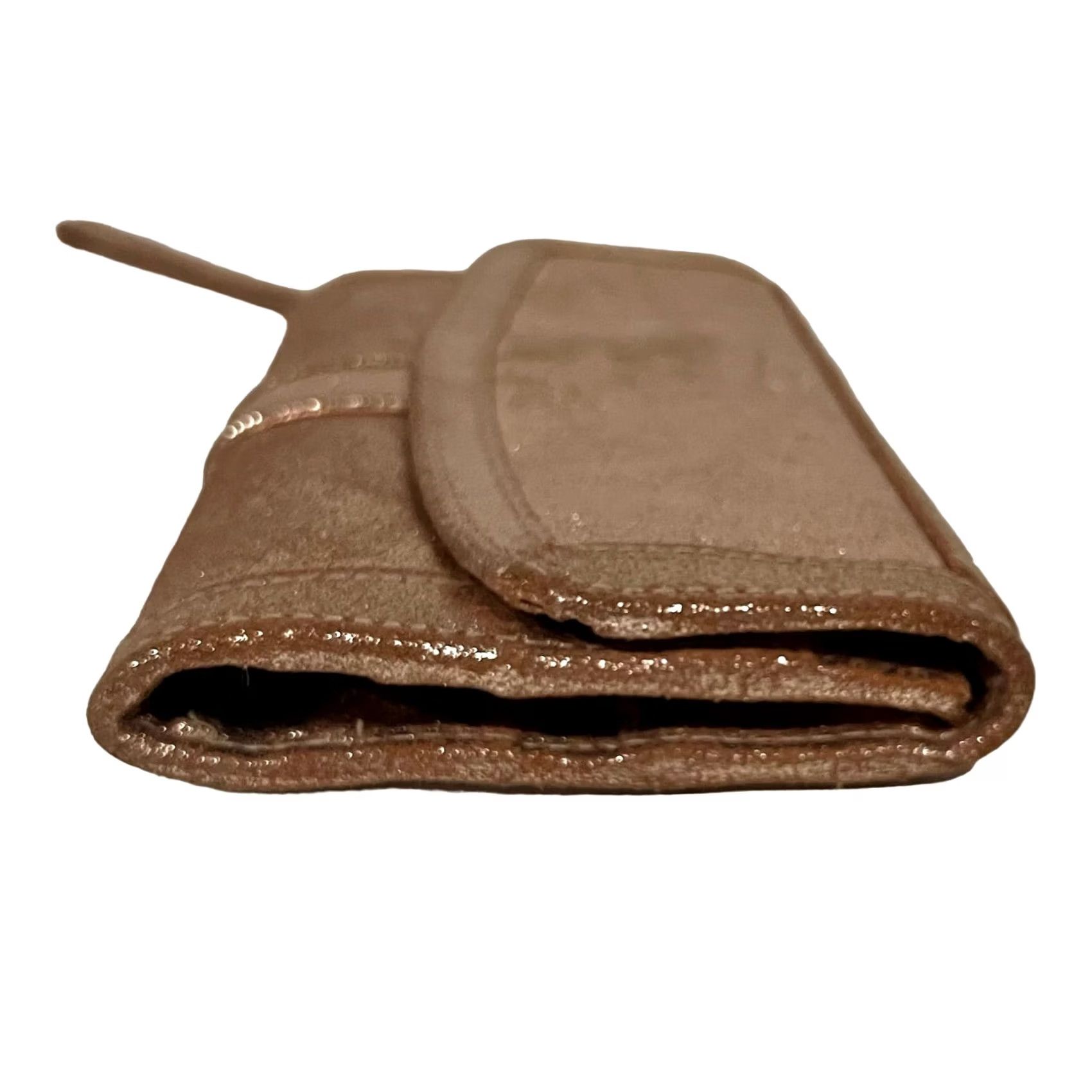 ESPIRIT Indie Spirit Wallet Wristlet Metallic Gold Leather Trifold Snap Close Women Gold Wristlet Size ONE SIZE - 6 Thumbnail