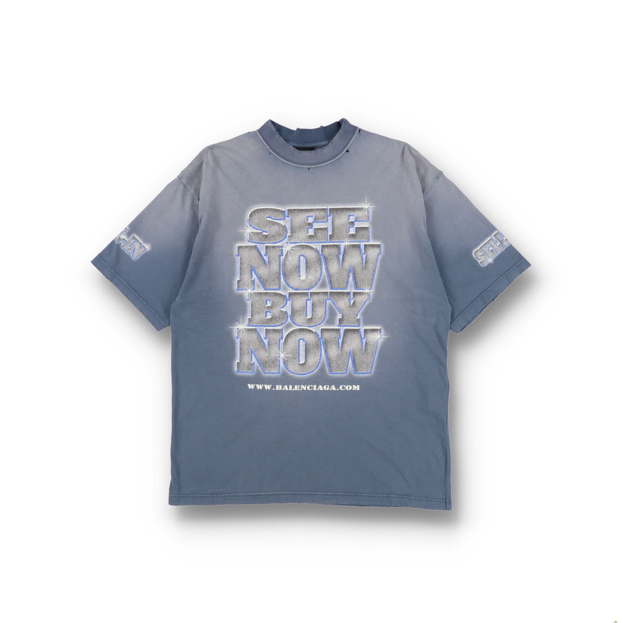 Balenciaga SS22 No Comment Oversized Distressed T-Shirt | Grailed