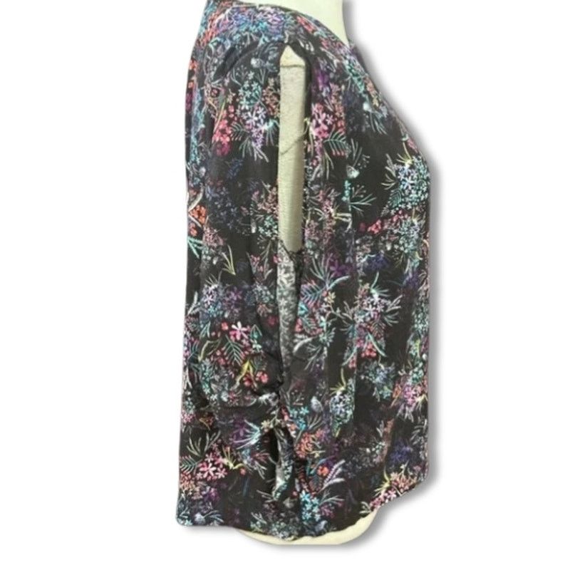 H&M H&M Floral Blouse Scoop Neck Sleeve Slit Relaxed Fit Multi 8 Size M / US 6-8 / IT 42-44 - 4 Thumbnail
