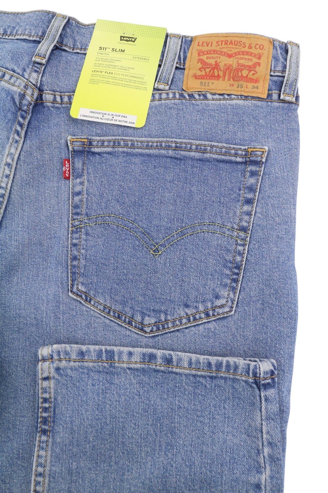 Levi's 511 W38/L34 Slim Stretch Zip Faded Blue Jeans 87092 Size US 38 / EU 54 - 5 Thumbnail
