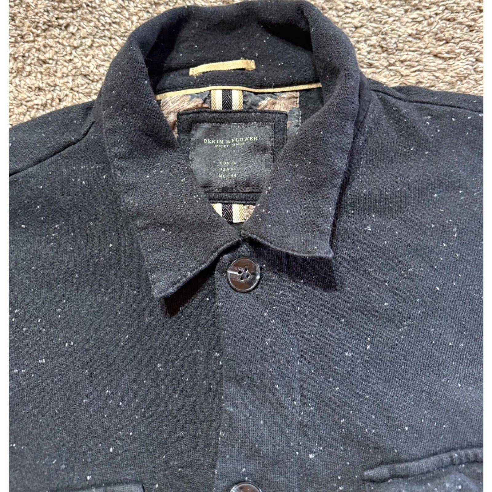 X-LARGE Denim & Flower Mens Shirt Button-Up XL Multicolor Long Sleeve Geometric Pattern Button-Down Casual Shirt Men Size US XL / EU 56 / 4 - 2 Thumbnail