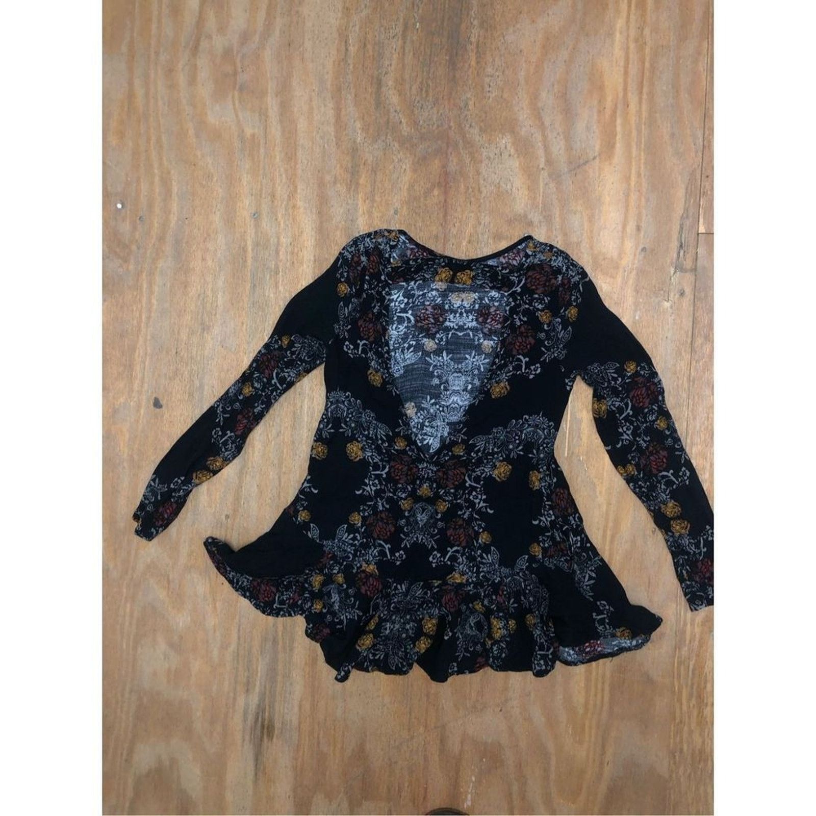 Free People Free People Smooth Talker Tunic Dress Black Floral, Small Size S / US 4 / IT 40 - 3 Thumbnail