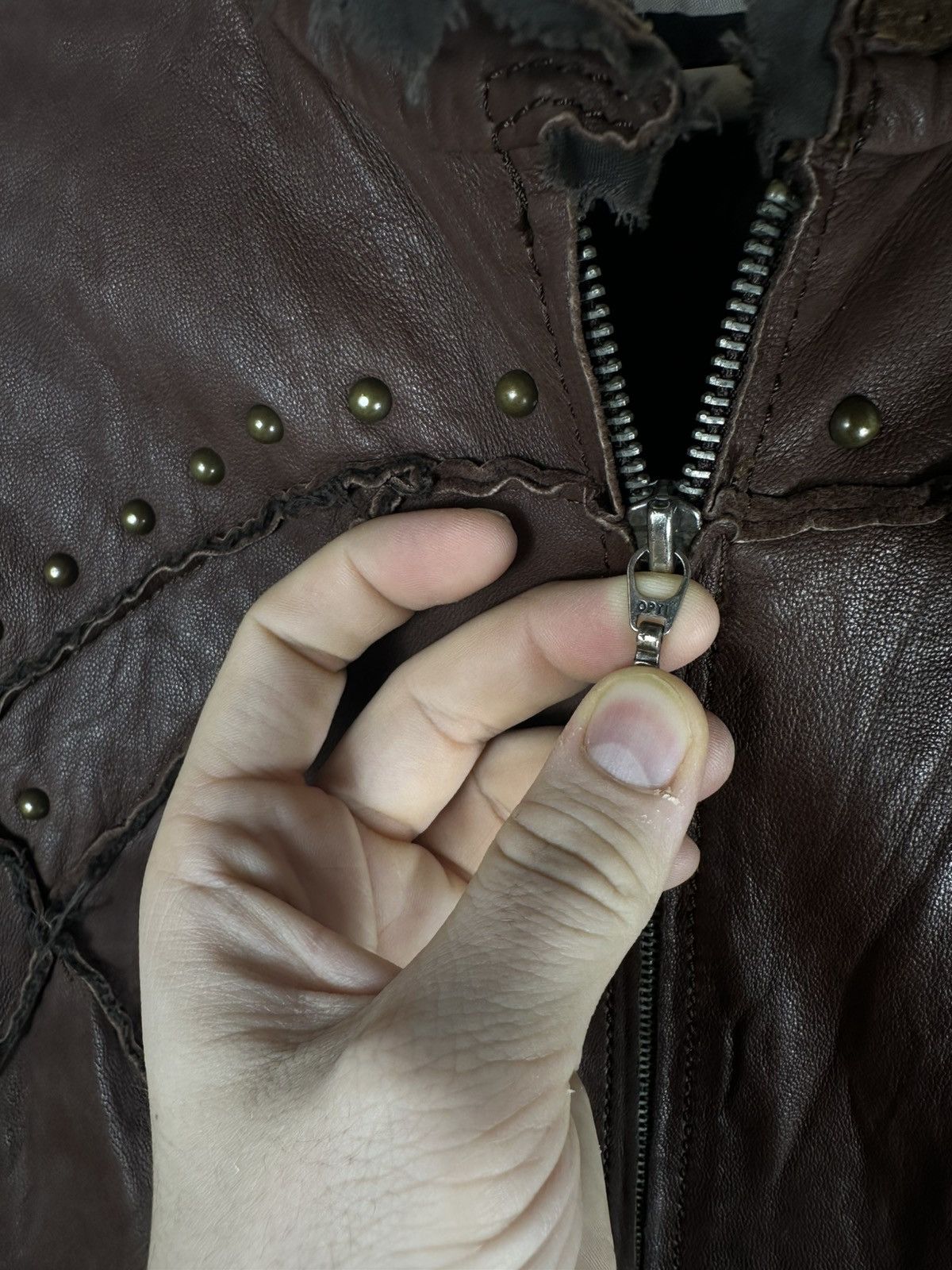 Leather Vintage Lederjacke Braun – Italian Real Leather Kor@kor Size S / US 4 / IT 40 - 7 Thumbnail
