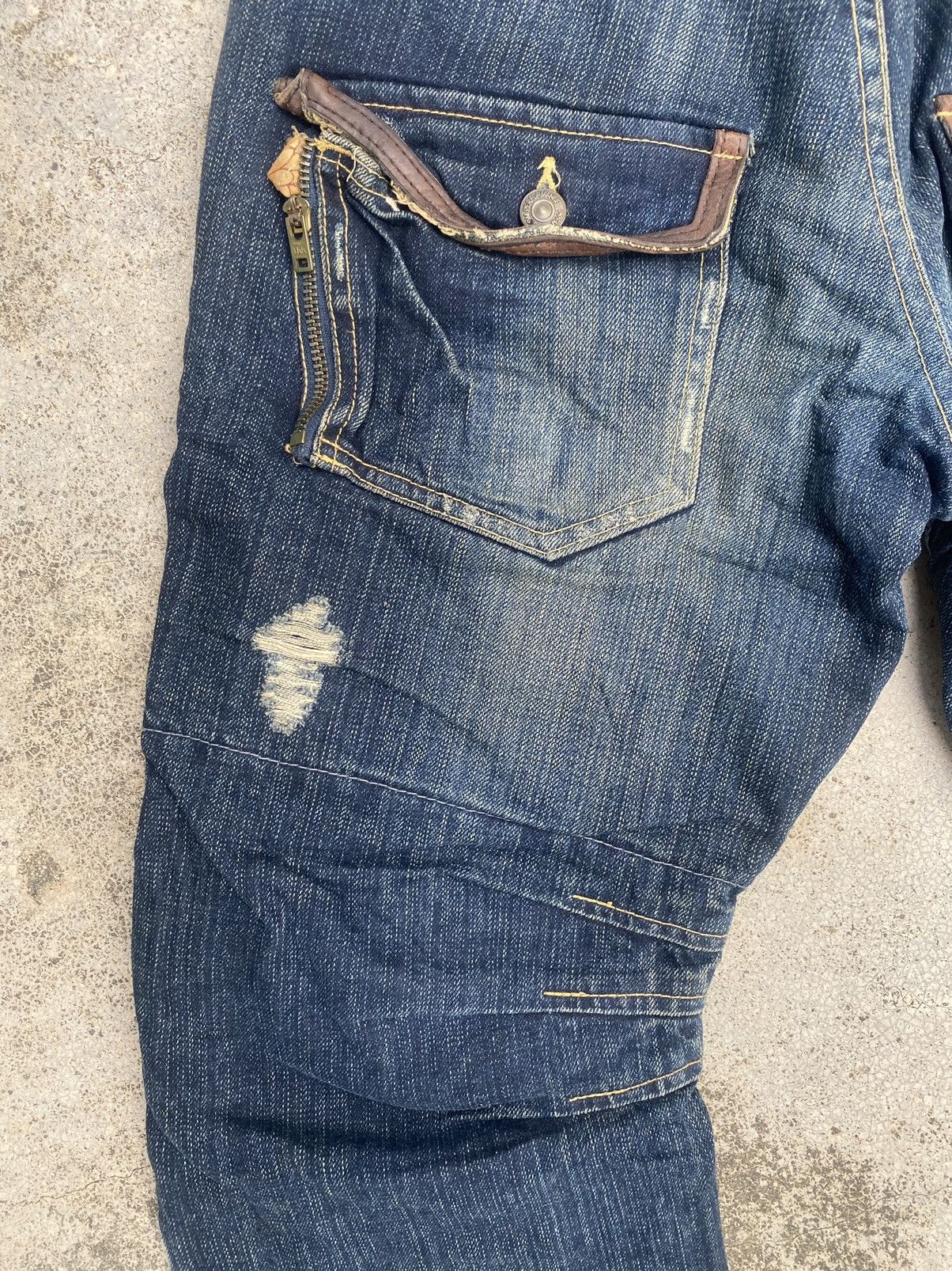 If Six Was Nine × Japanese Brand × PPFM PPFM Double Waist Zipper Clawmark Denim Jeans Size US 31 - 18 Thumbnail