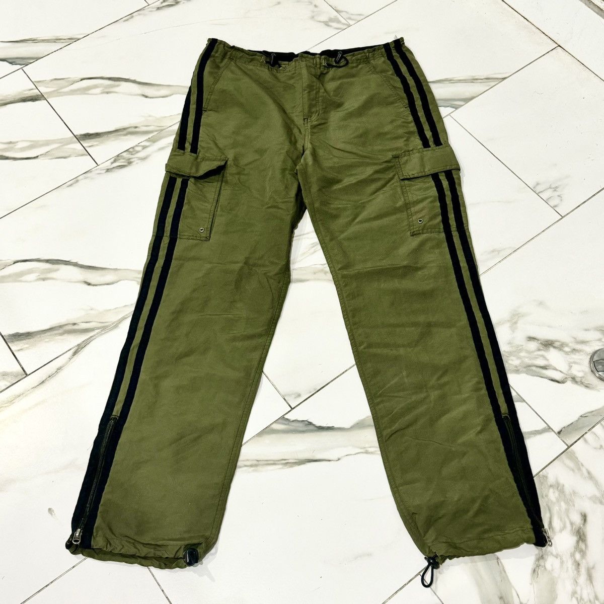 Japanese Brand × Vintage VINTAGE SANS SOUCI GREEN PARACHUTE PANTS! Size US 32 / EU 48 - 1 Thumbnail