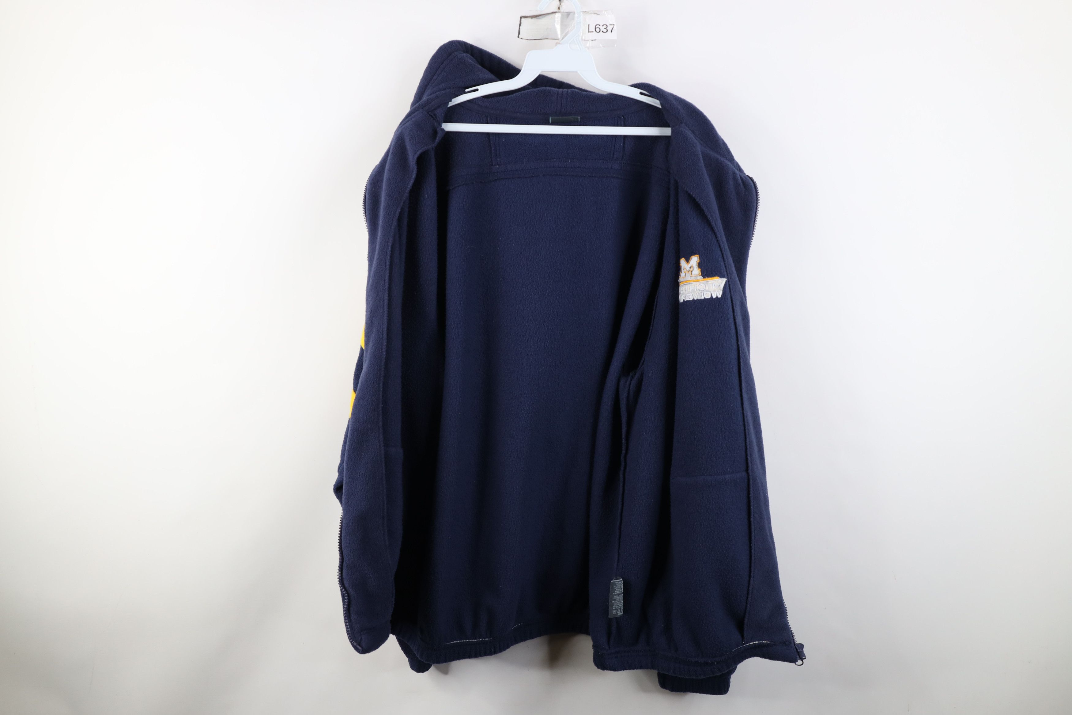 Vintage Vintage 90s University of Michigan Full Zip Hoodie Blue Size US XL / EU 56 / 4 - 11 Thumbnail