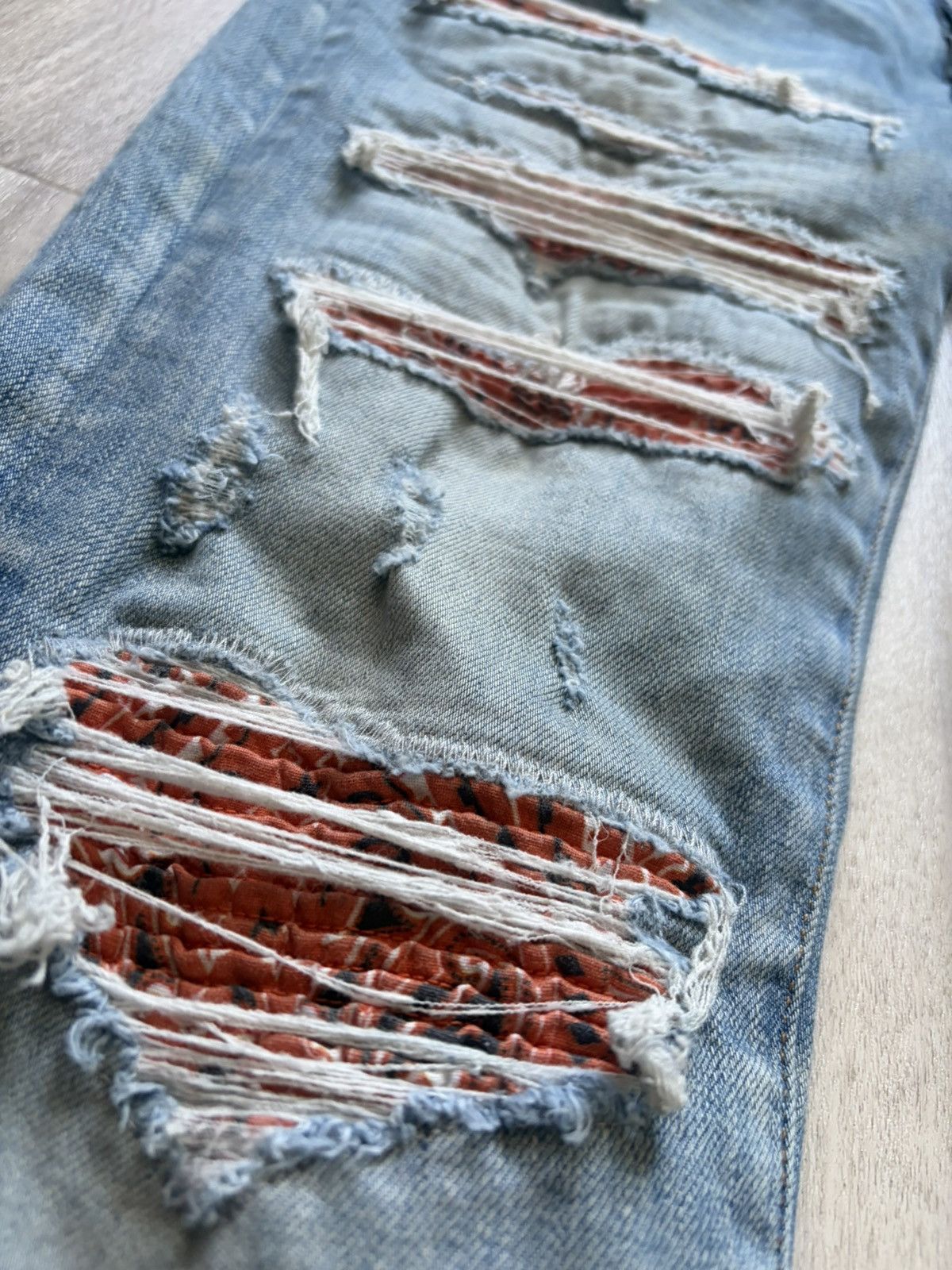 Amiri Amiri MX1 Orange Paisley Patch Jeans Bandana Size US 31 - 2 Thumbnail