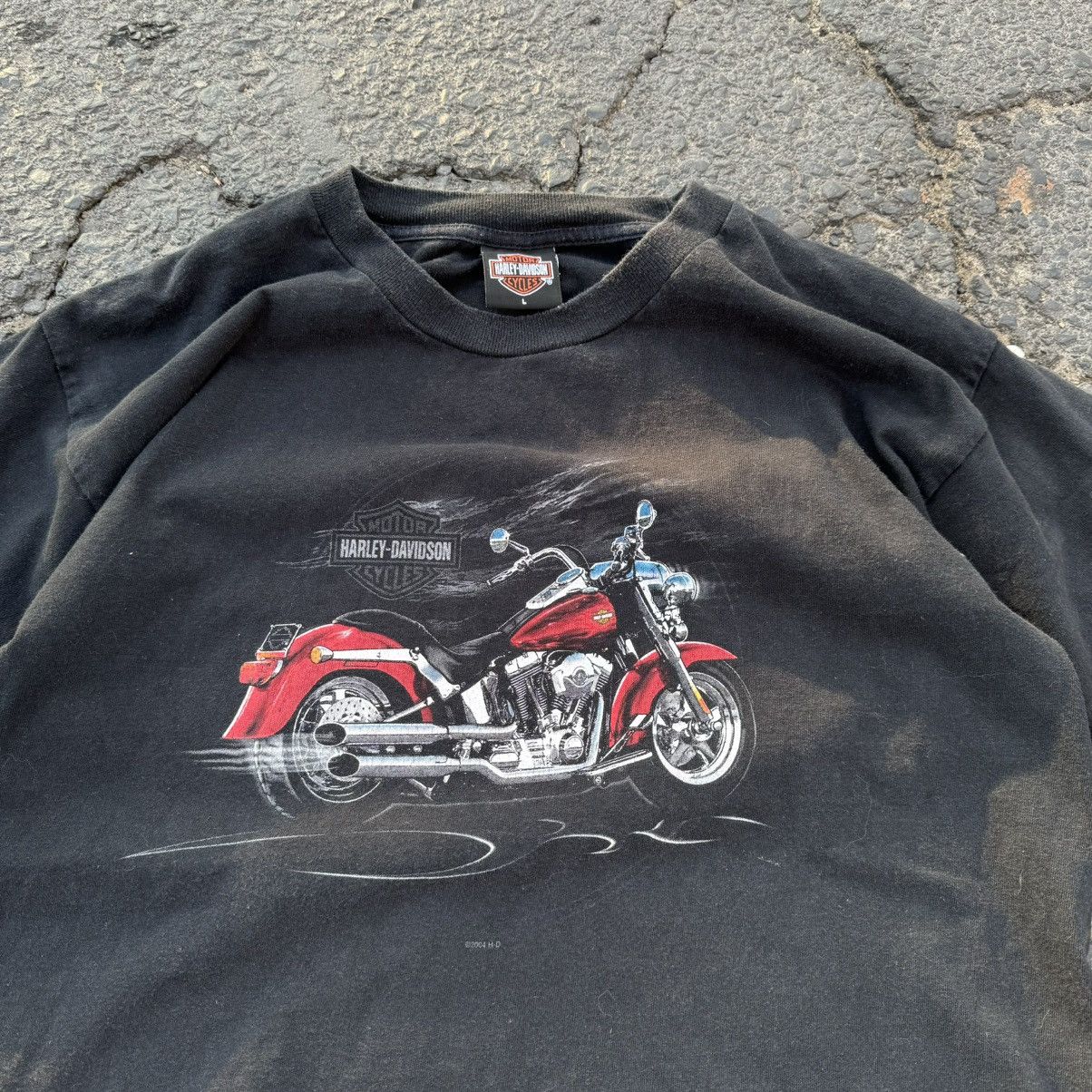 Harley Davidson × Vintage Vintage 2004 Harley Davidson New York Washed Black Tee Size US L / EU 52-54 / 3 - 7 Thumbnail