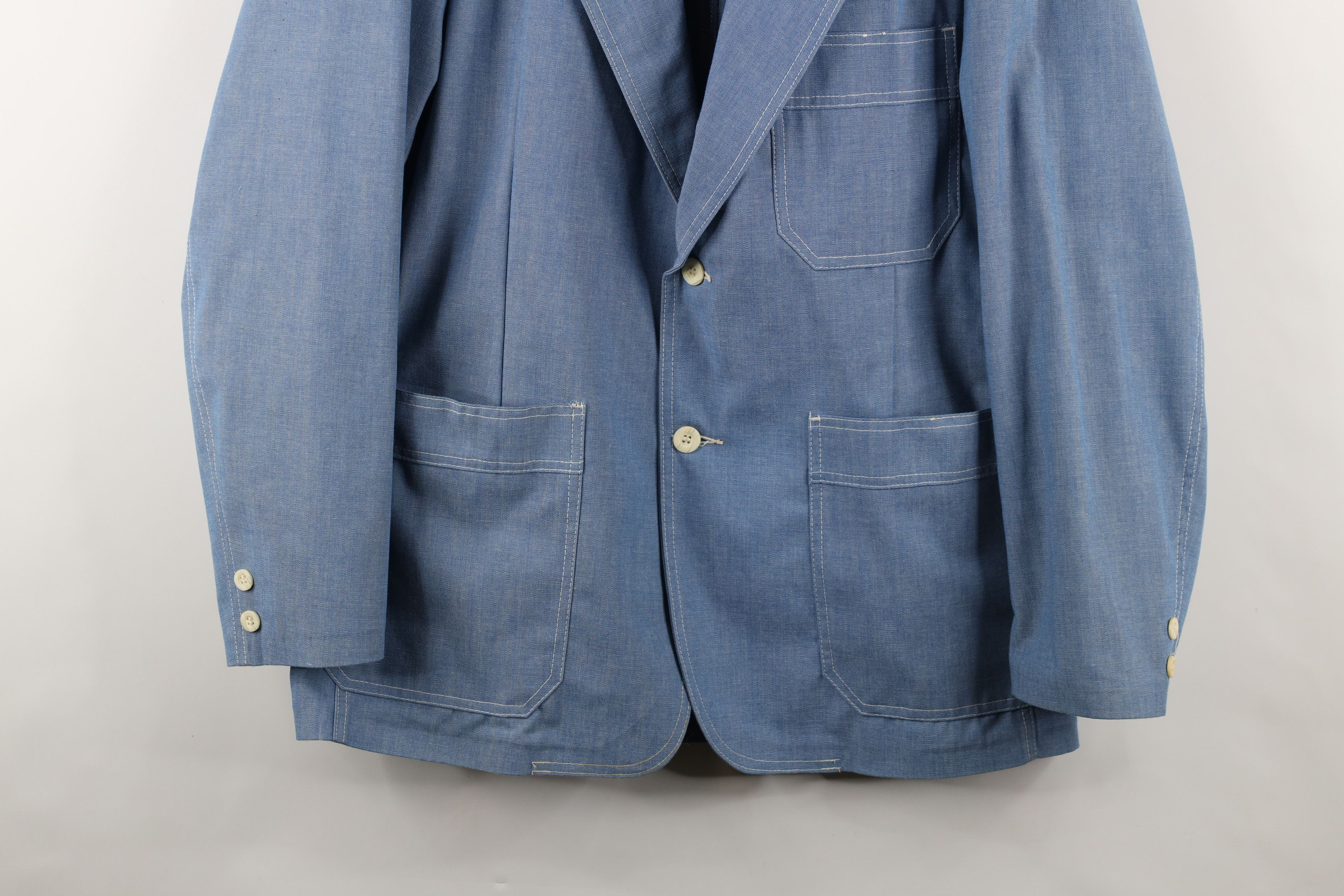Vintage Vintage 70s Streetwear Denim 2 Button Suit Coat Jacket USA Size US L / EU 52-54 / 3 - 3 Thumbnail