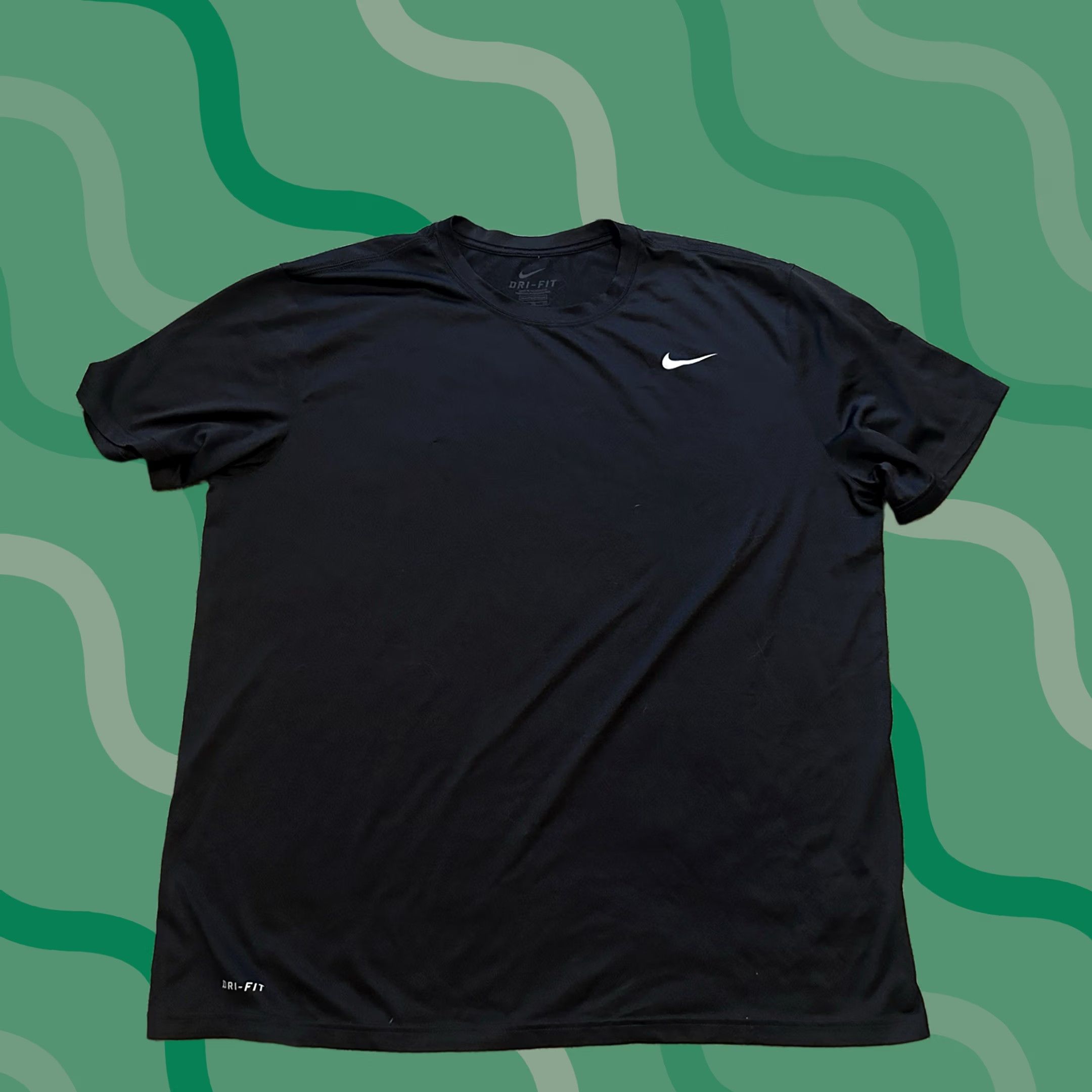 Nike Shirt Dri-Fit Men XL Black Lightweight Gym Performance Running Training