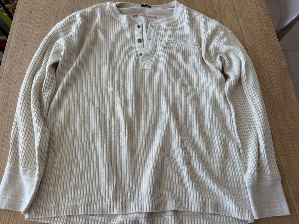 Bottega Veneta Bottega Veneta Cream Knit long sleeves henley Size US M / EU 48-50 / 2 - 1 Thumbnail