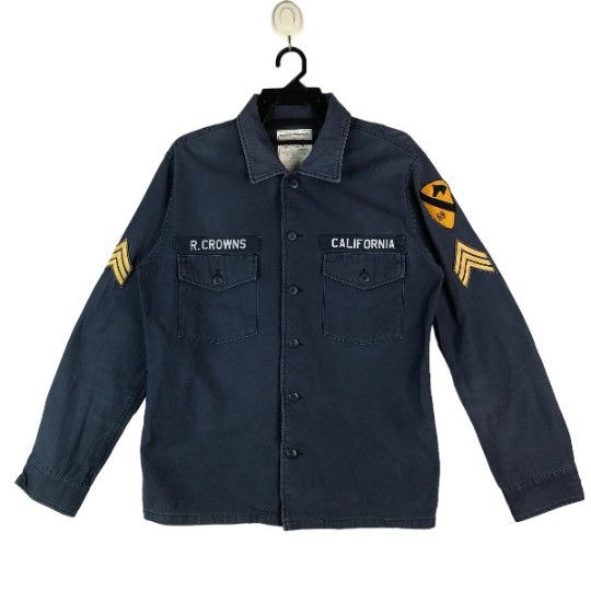 image of Rodeo Crown Japan Military Wear Patch Logo Army Shirt in Navy, Women's (Size XL)