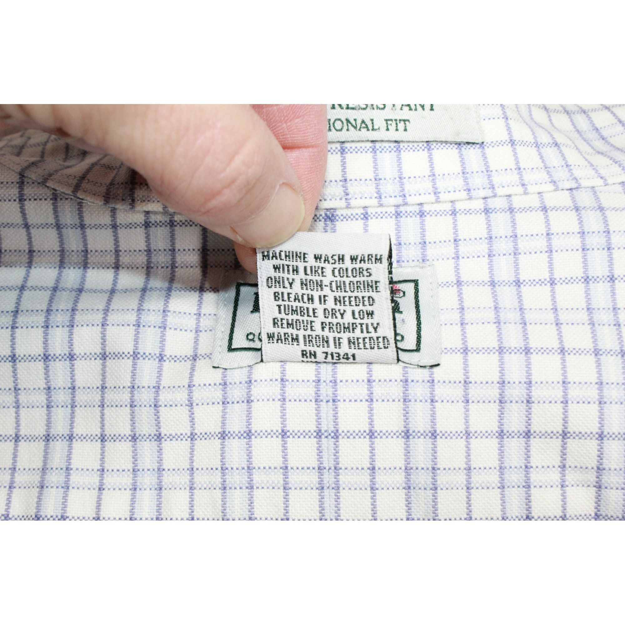 L.L. Bean × Oxxford Clothes LL Bean Mens Wrinkle Free Oxford Cloth Shirt White Striped Size US L / EU 52-54 / 3 - 8 Thumbnail