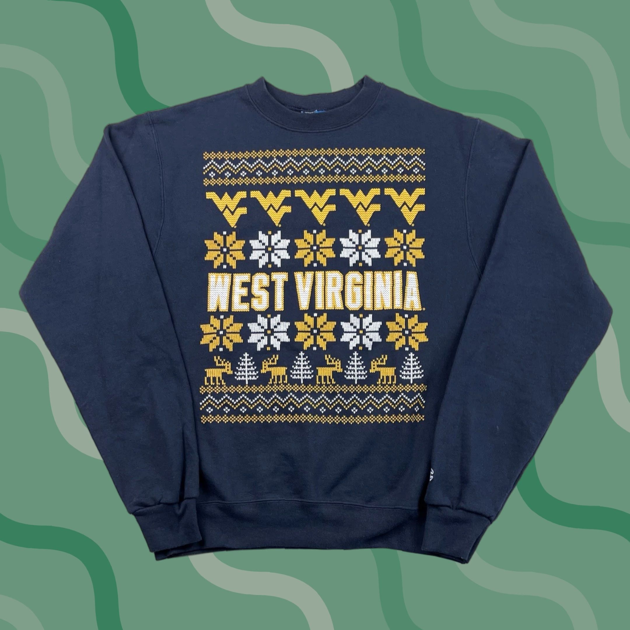 Champion Champion Sweatshirt West Virginia Crewneck Navy S Unisex Adults WVU Mountaineers NCAA Football Logo Size US S / EU 44-46 / 1 - 1 Thumbnail