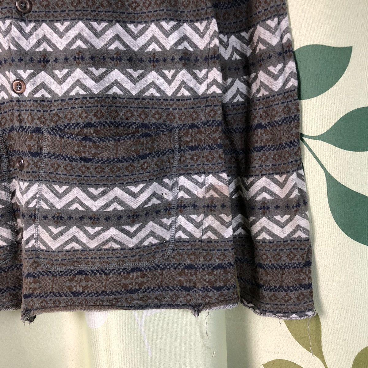 Homespun Knitwear × Japanese Brand Browny grey art vintage design Cardigan knitwear #7417 Size M / US 6-8 / IT 42-44 - 8 Thumbnail