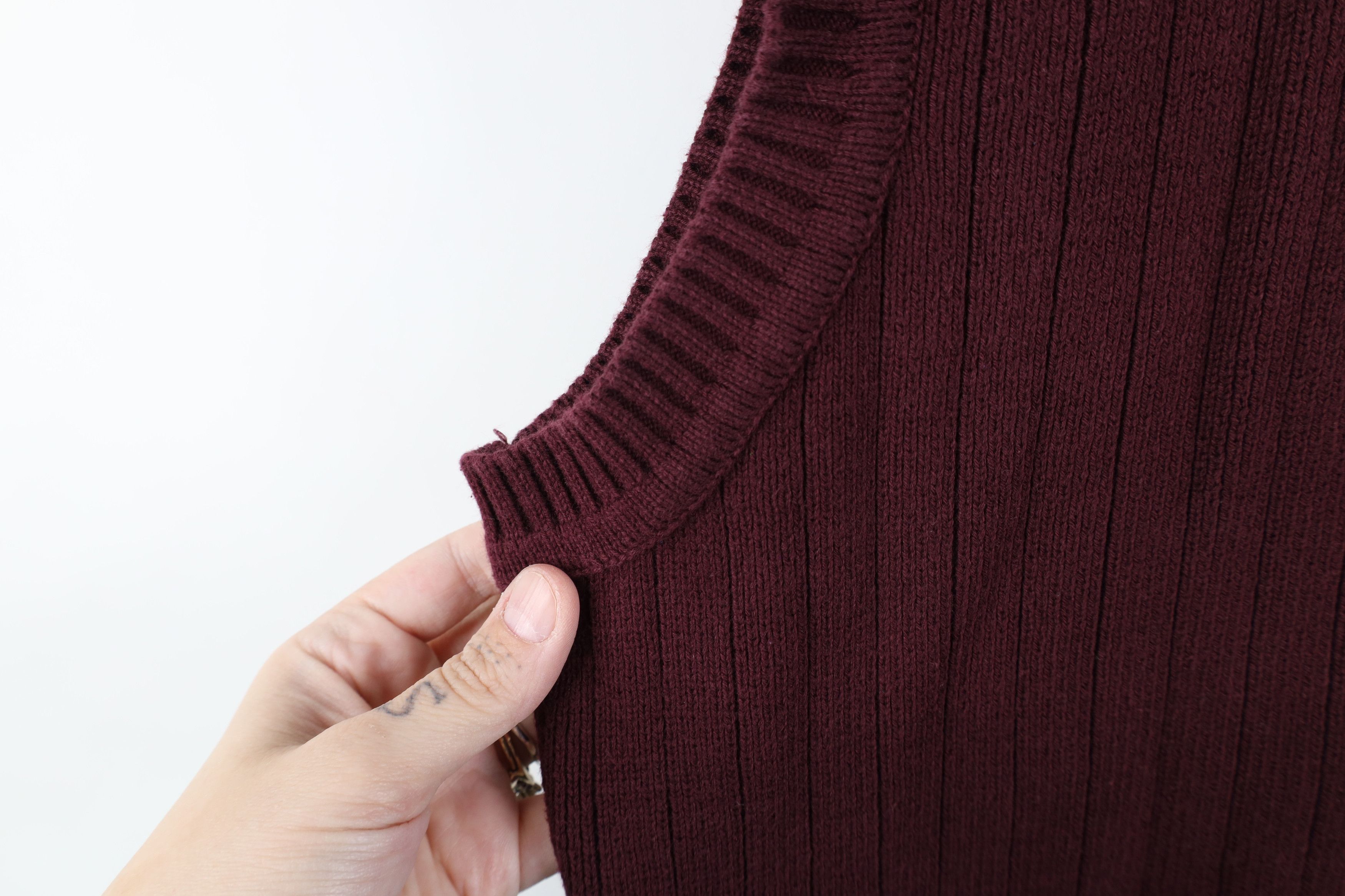 Vintage Vintage 90s Streetwear Blank Cotton Ribbed Knit Sweater Vest Size US L / EU 52-54 / 3 - 6 Thumbnail