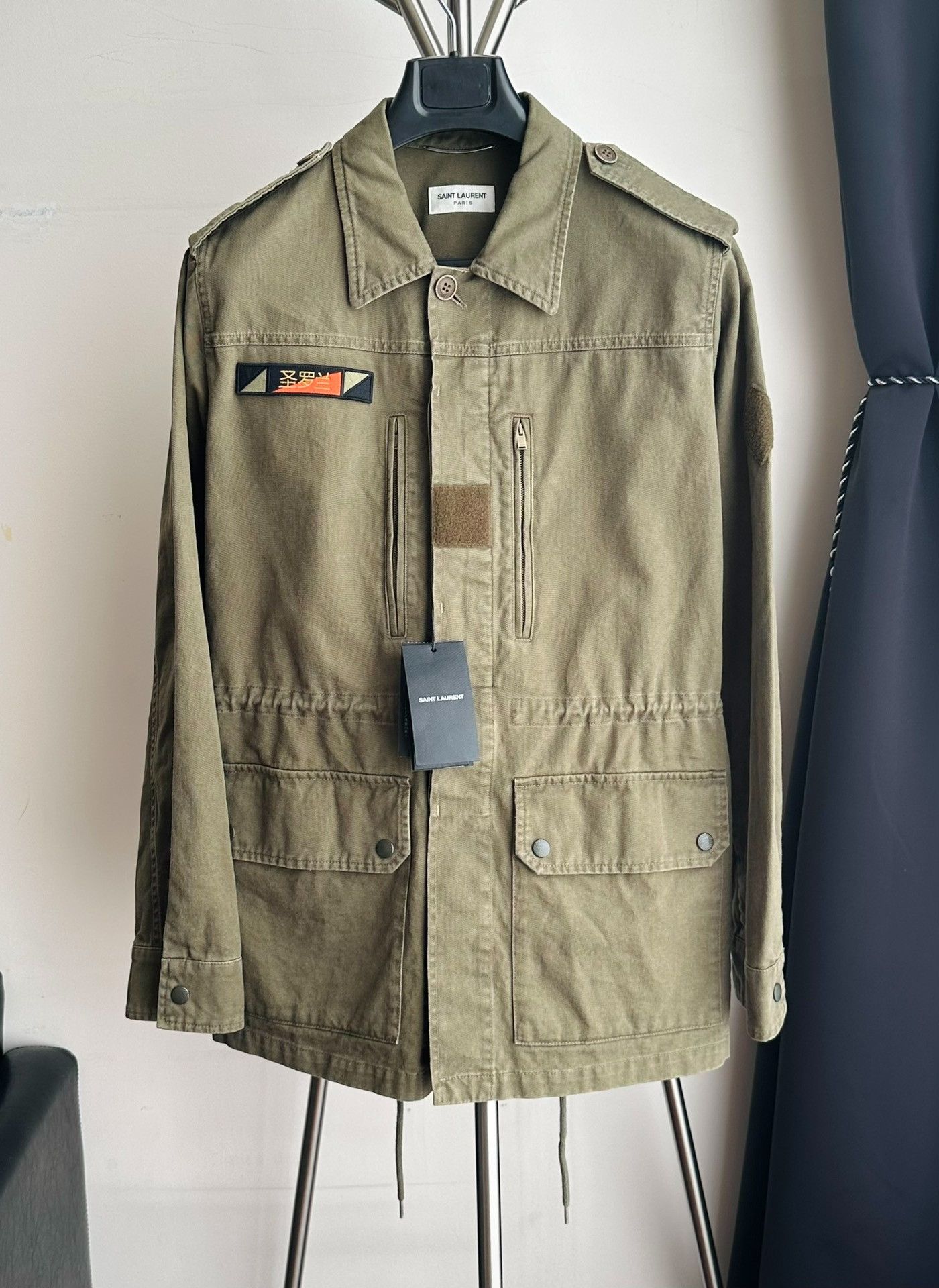 Saint Laurent Paris Saint Laurent Olive Green Hunting Jacket Size US S / EU 44-46 / 1 - 1 Thumbnail