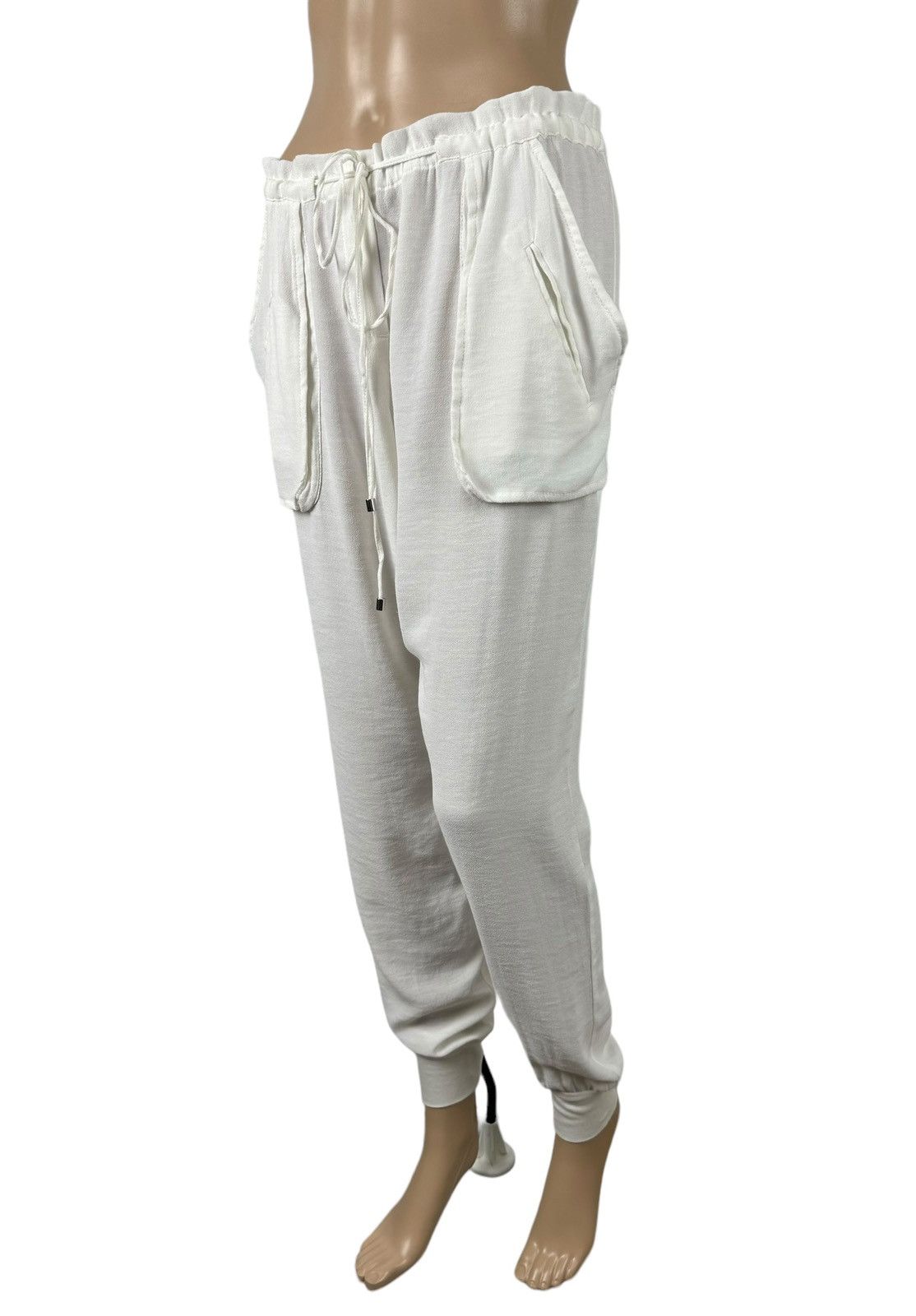 Pinko Pinko White Cotton-Viscose Sweatpants size IT42 Size 28" / US 6 / IT 42 - 1 Thumbnail