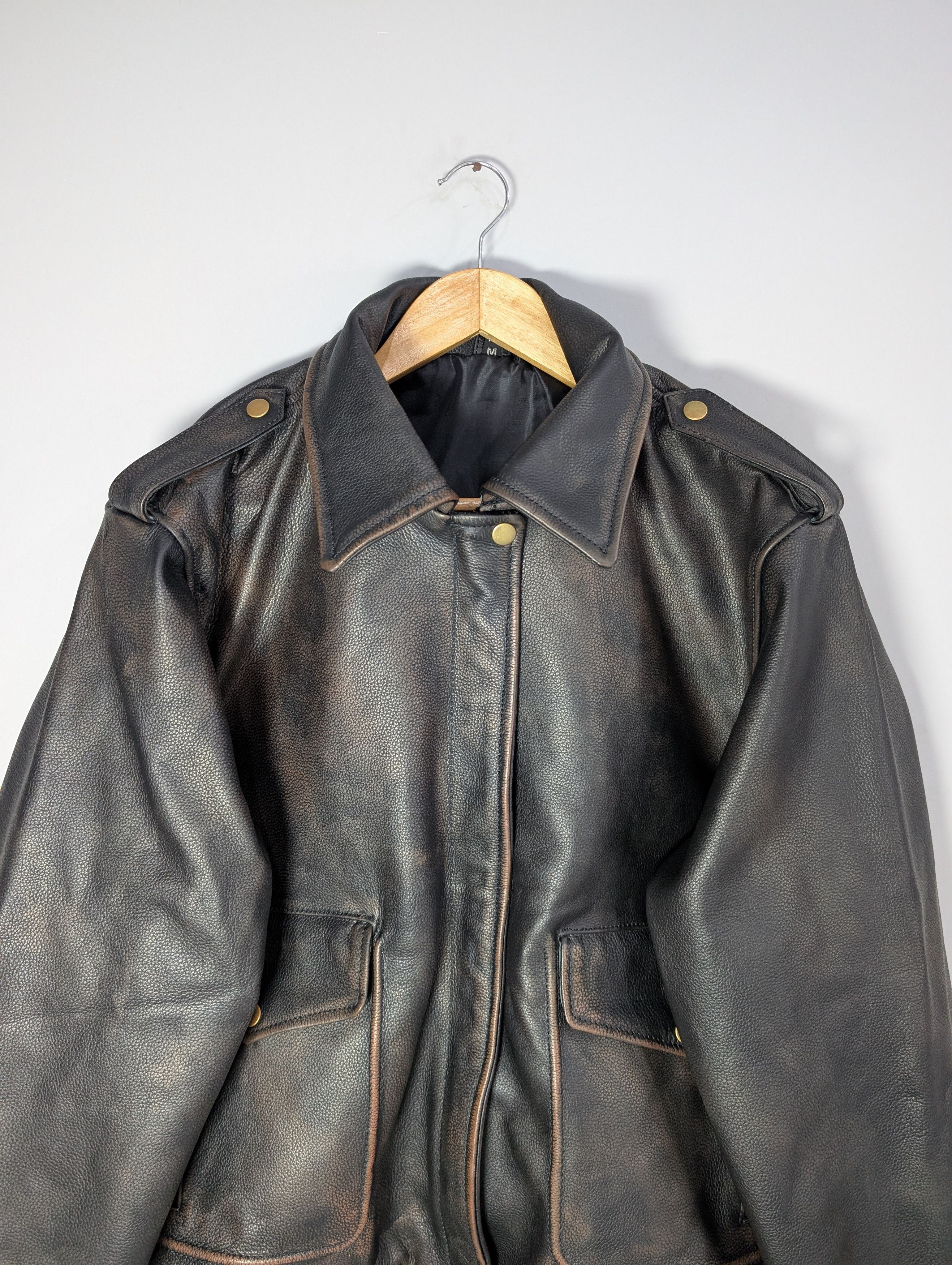 Vintage Oversized Retro Vintage Look Real Cowhide Leather Jacket Size US M / EU 48-50 / 2 - 3 Thumbnail