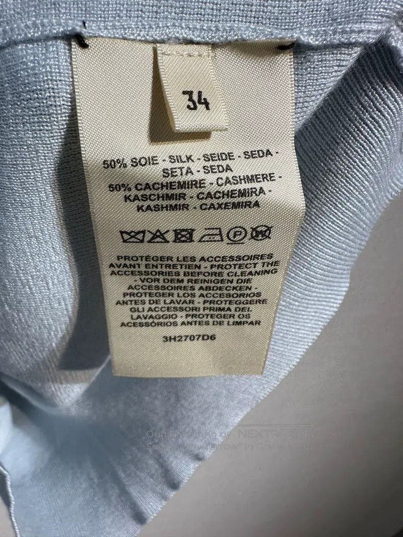 Hermes Hermes Baby Blue 50 Cashmere 50 Silk Knit Cardigan Size XXS / US 00 / IT 34 - 4 Thumbnail