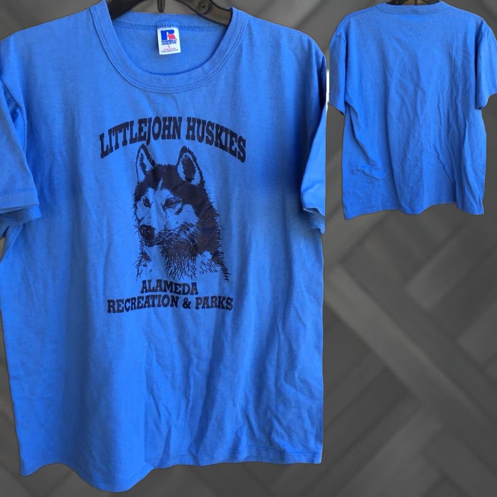 Russell Athletic VINTAGE Russell Athletic Alameda Recreation & Parks T-Shirt L 80s 90s Blue Men Graphic Tee + 50% Polyester 50% Cotton USA 1980s Size US L / EU 52-54 / 3 - 1 Thumbnail