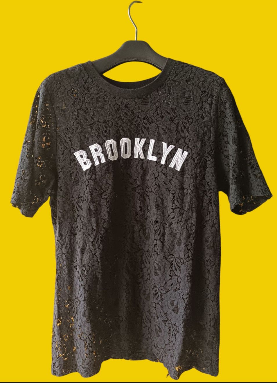 Forever 21 × Japanese Brand Black Lace/Black brocade Brooklyn Short Sleeve Size US L / EU 52-54 / 3 - 5 Thumbnail