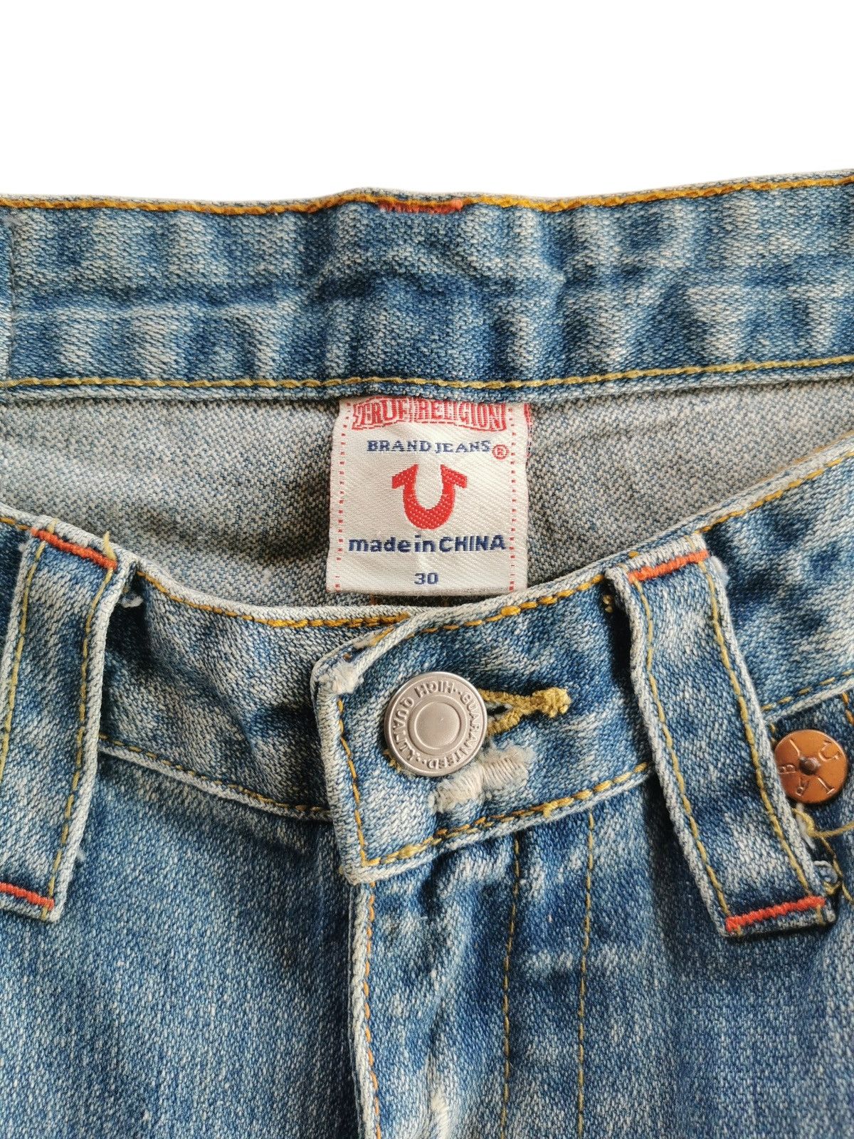 True Religion True Religion Cropped Flare Patchwork Jeans Size US 31 - 10 Thumbnail