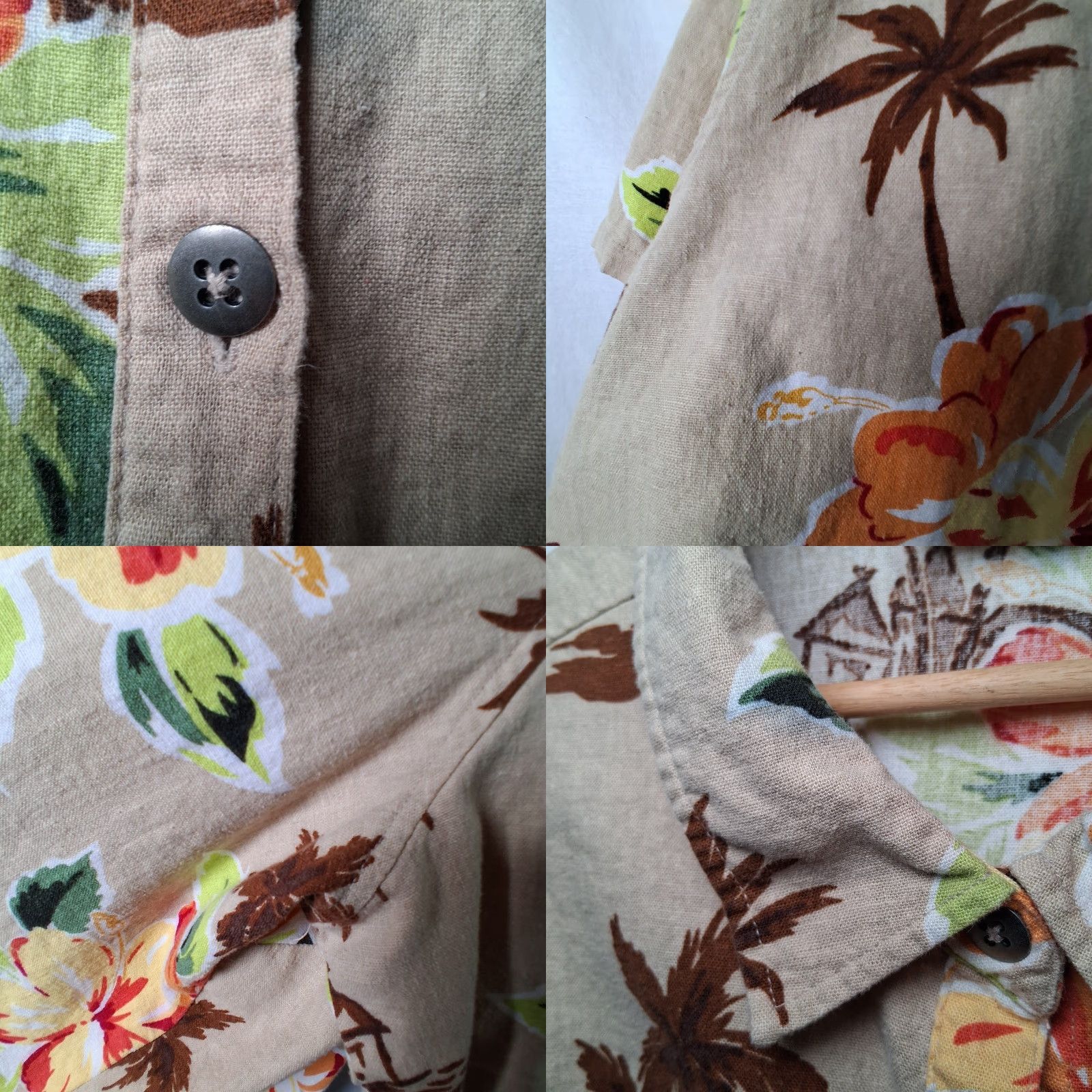 Vintage VINTAGE? White Stag Womens Plus Size Shirt 22 24 Brown Linen Blend Hawaiin Beach Hibiscus Size 3XL / US 20-22 - 8 Thumbnail