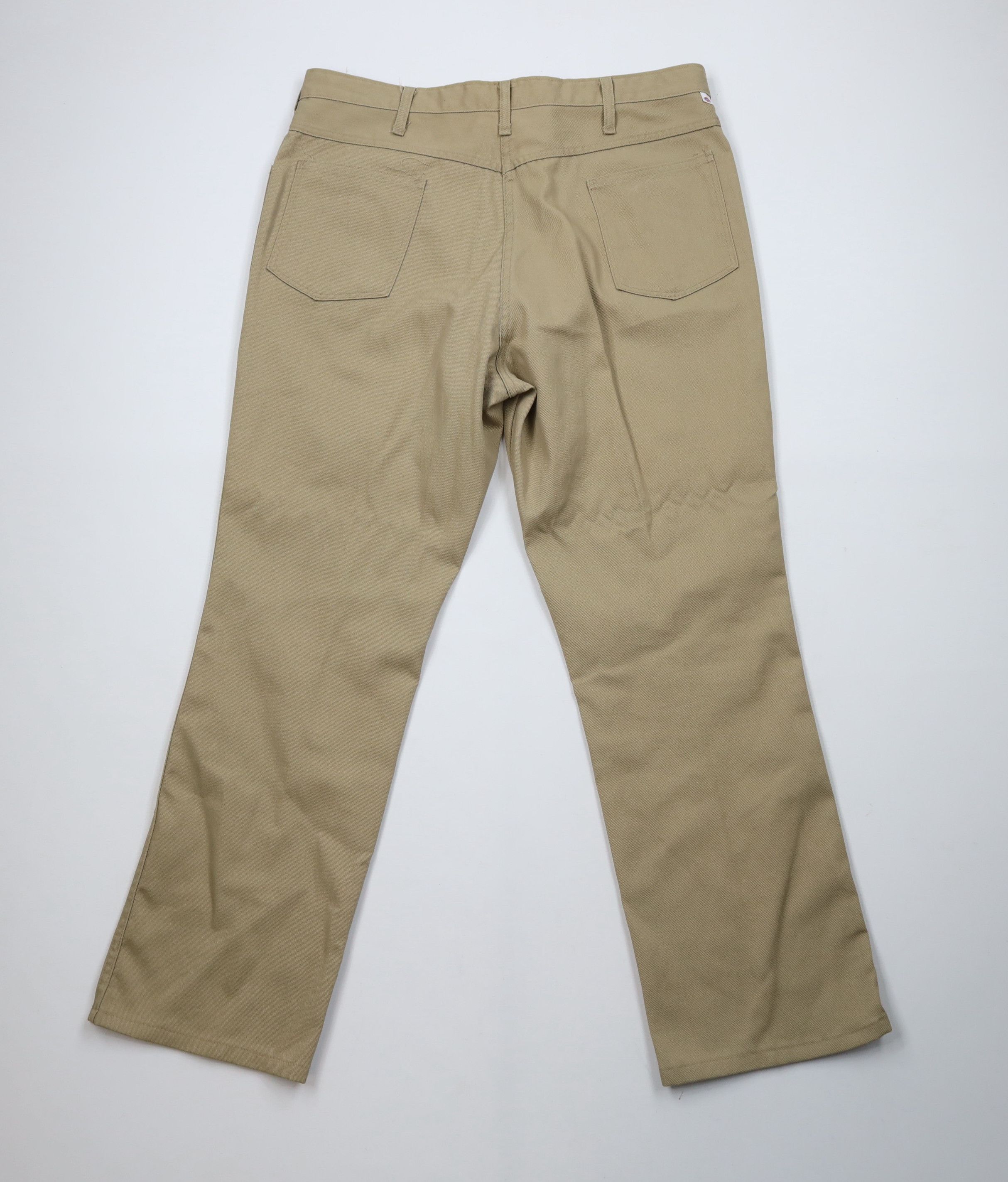 Dickies × Vintage Vintage 70s Dickies Workwear Wide Leg Pants Beige USA Size US 38 / EU 54 - 8 Thumbnail