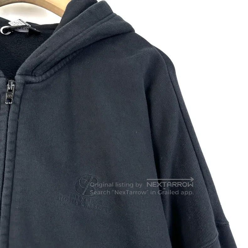 Balenciaga Balenciaga Black Embroidered Logo Zipper Hooded Sweatshirt Size US XS / EU 42 / 0 - 6 Thumbnail