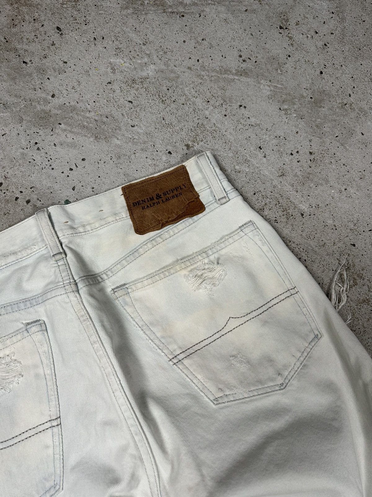 Polo Ralph Lauren × Vintage Vintage Y2K Ralph Lauren Distressed Bleached Denim Pants Size US 31 - 15 Thumbnail