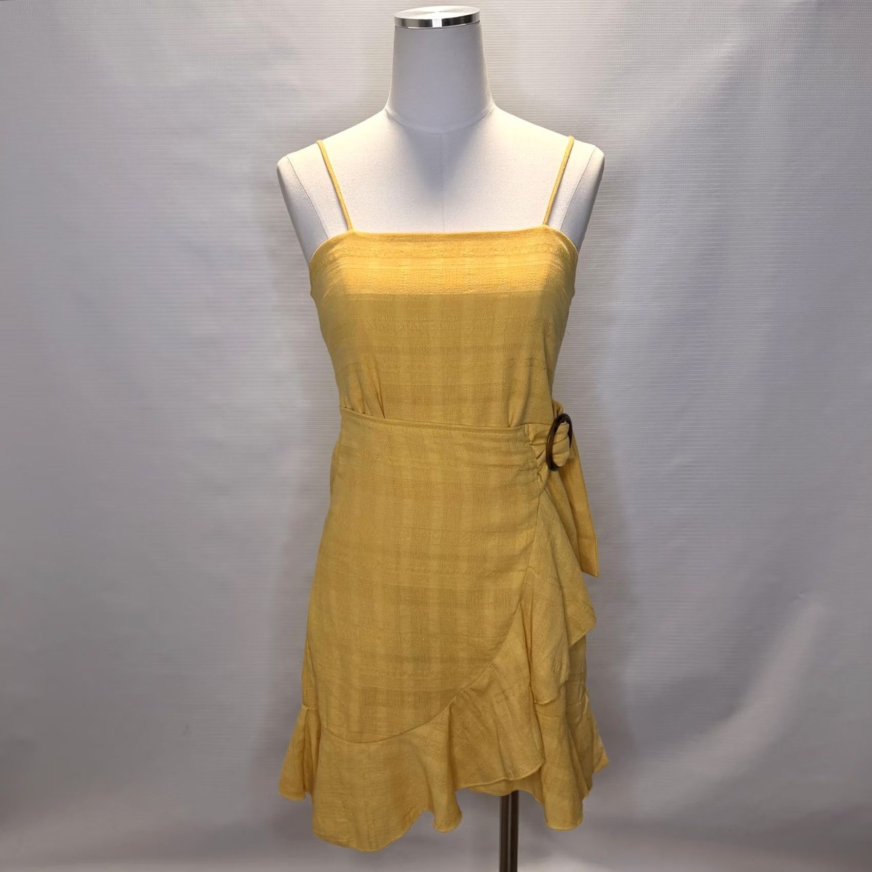 American Eagle Outfitters VINTAGE American Eagle Outfitters Dress Womens S Yellow Wrap Sundress Ruffle Smocked Size S / US 4 / IT 40 - 3 Thumbnail