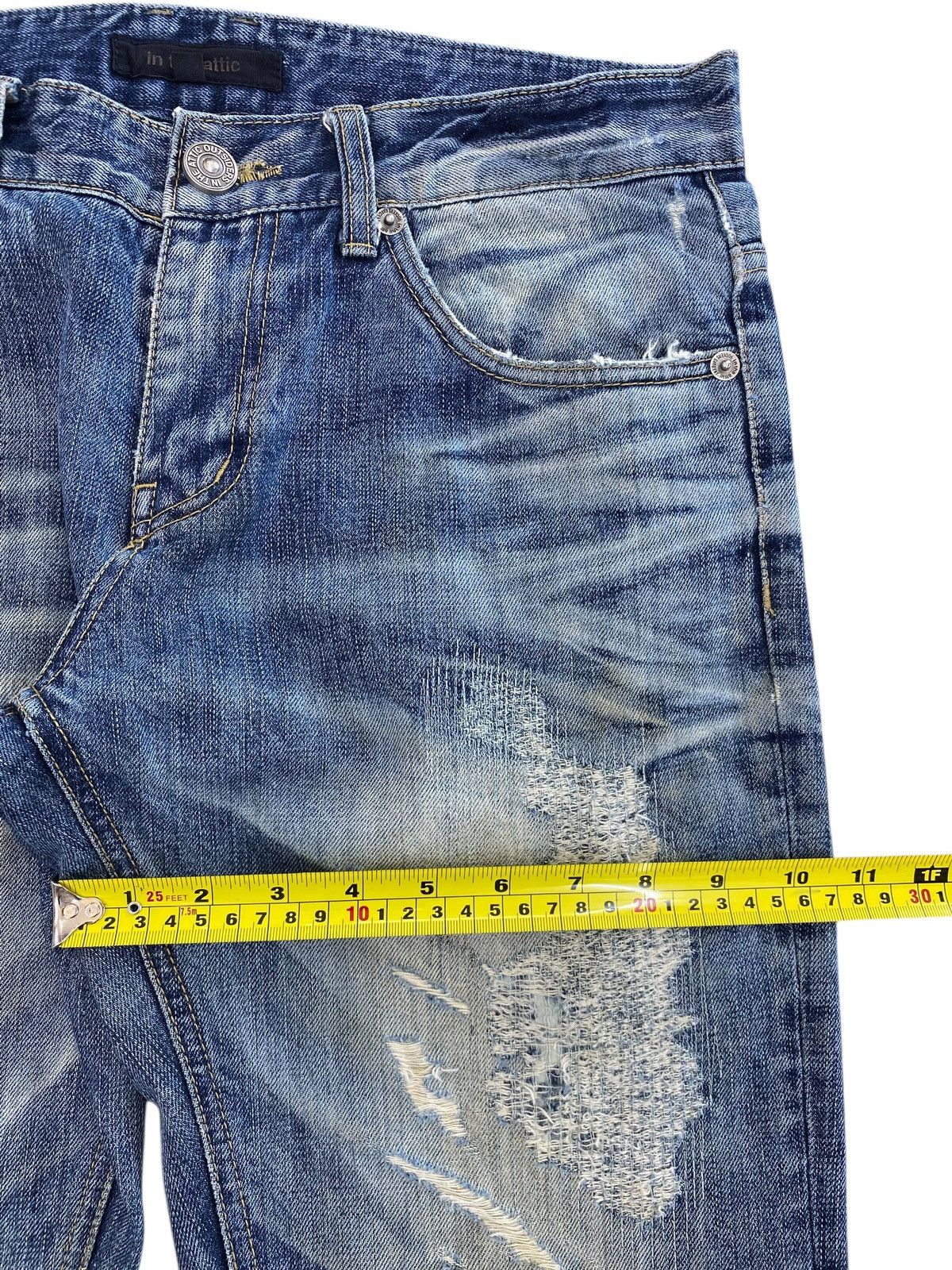 In The Attic In The Attic Ripped Patchwork Straight Leg Style Jeans Size US 33 - 7 Thumbnail