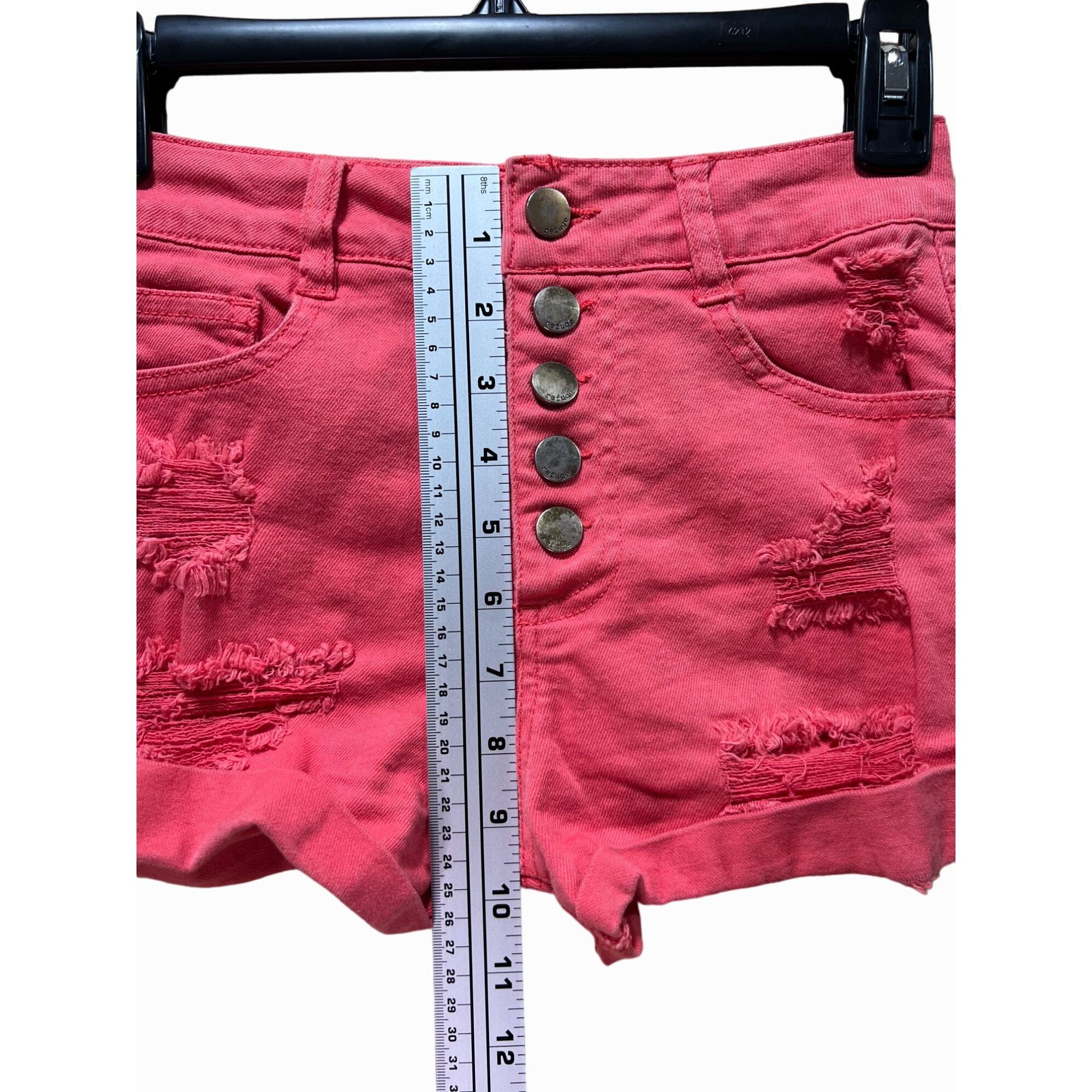 Other REFUGE - Women's Ripped Denim Shorts - Pink - 0 Size 25" / US 0 / IT 36 - 5 Thumbnail